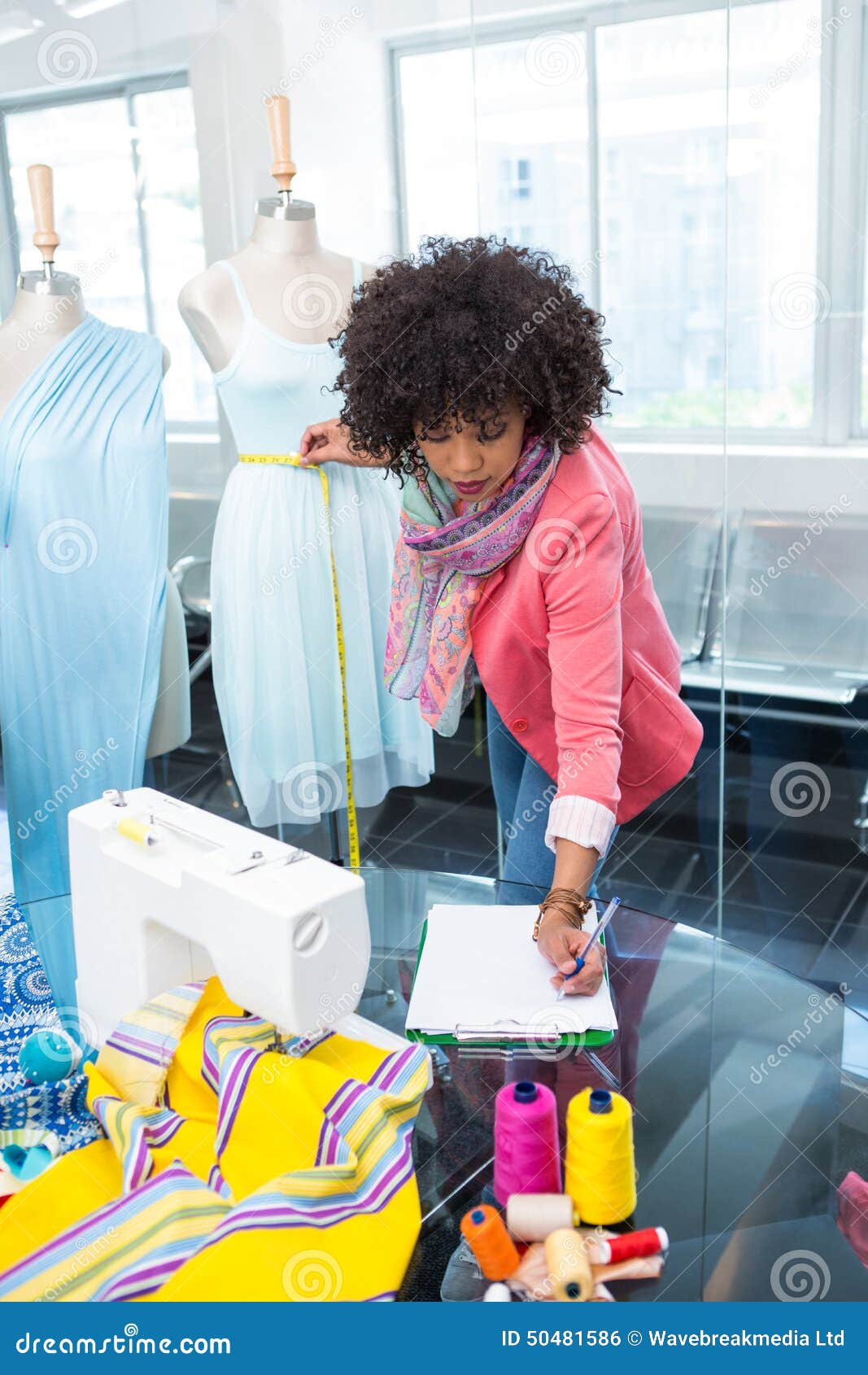 Female Fashion Designer at Work Stock Photo - Image of female, frizzy ...