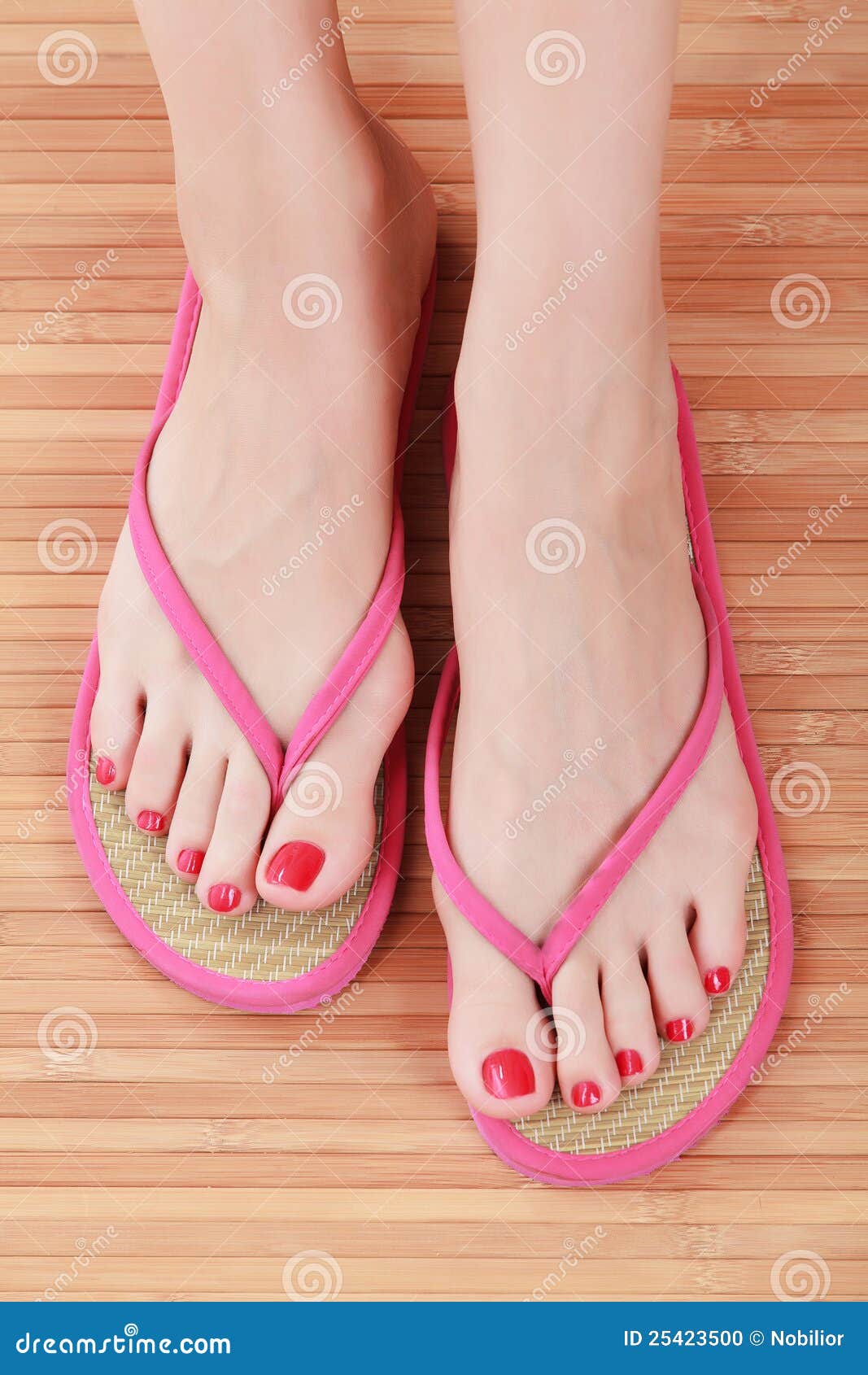 Female Feet With Flip-flops Stock Photo - Image: 25423500