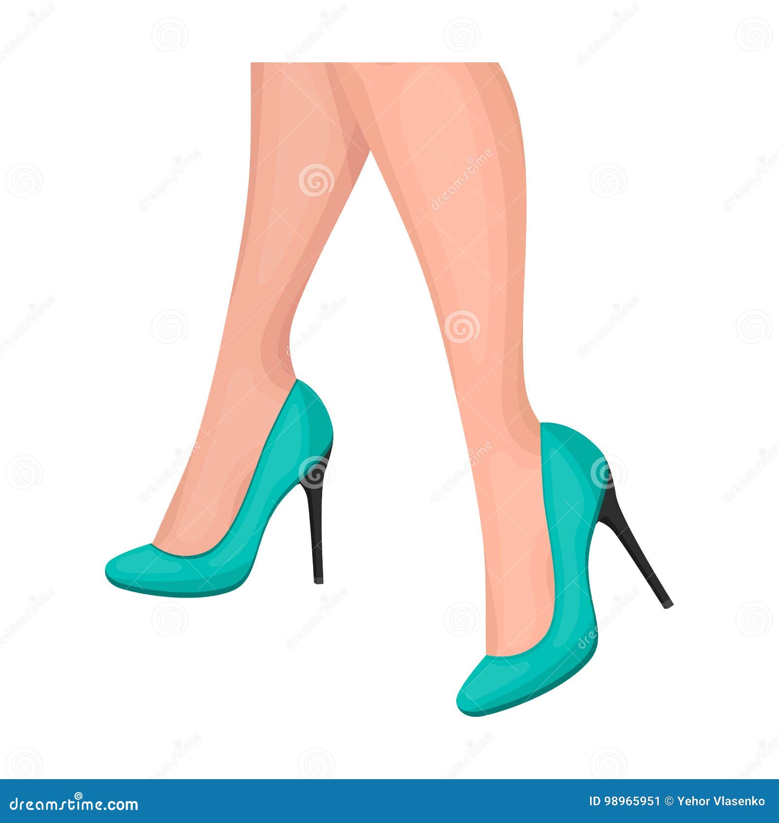 Classic Blue High Heels Shoes Icon Cartoon Vector. Female Fashion Stock  Vector - Illustration of outfit, clothes: 279320501