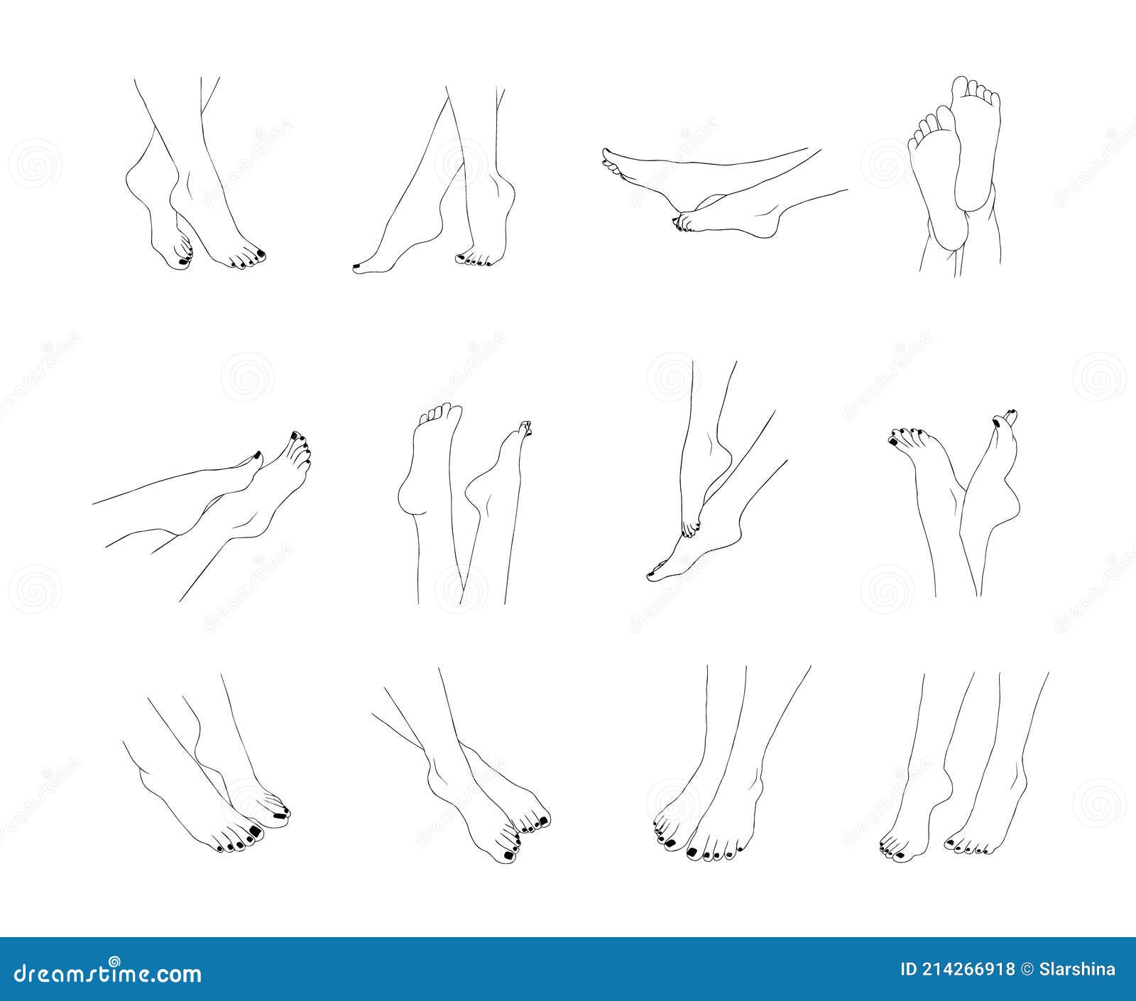 Female Feet Outline Vector & Photo (Free Trial) | Bigstock