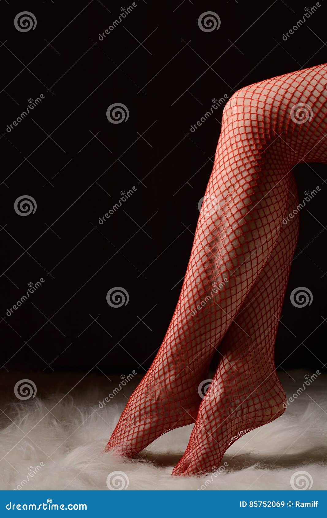 Female Feet in Red Stockings Stock Image - Image of attractive, legs:  85752069
