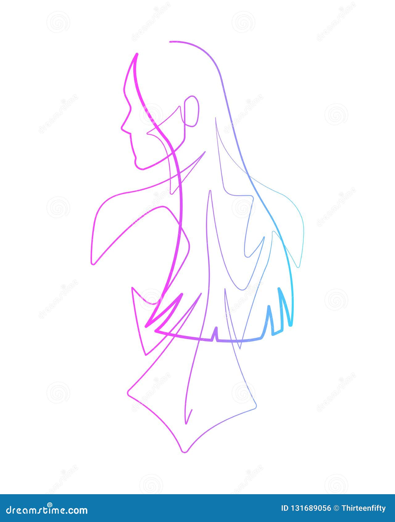 Download Female Figure Continuous Vector Line Graphic Stock Vector - Illustration of beautiful, loops ...