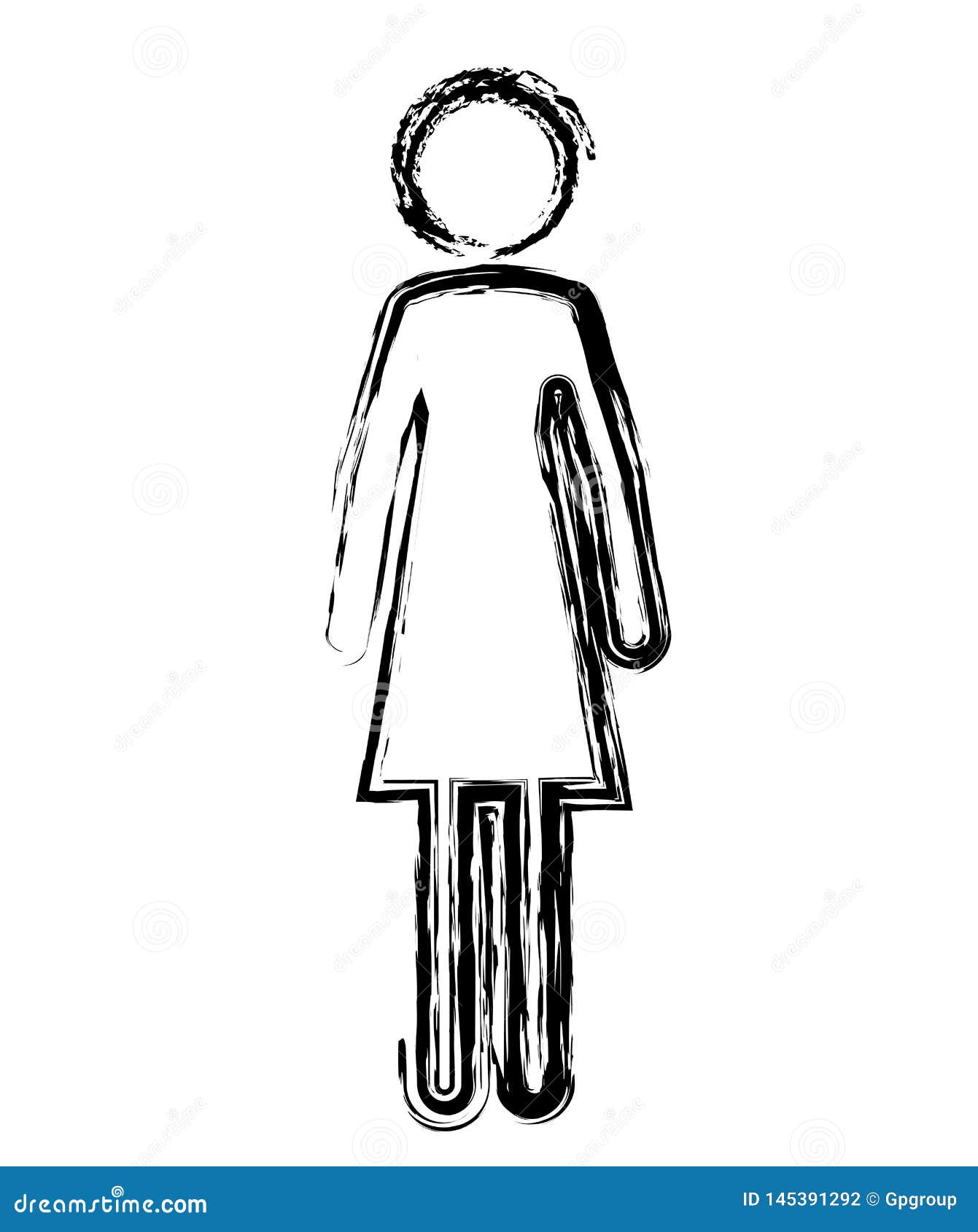 Download Female Figure Human Silhouette Stock Vector - Illustration of restroom, black: 145391292