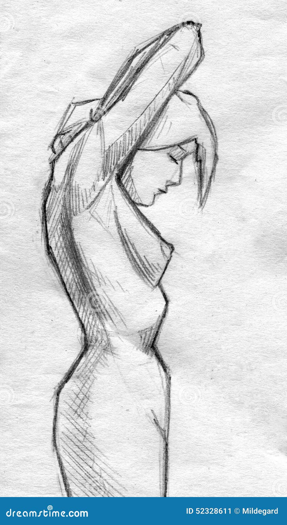 Pencil Drawing Woman Naked 3