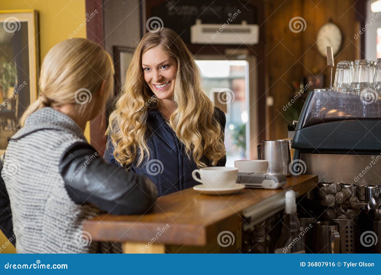 Female Friends Conversing By Counter Stock Photo Image Of Beautiful People