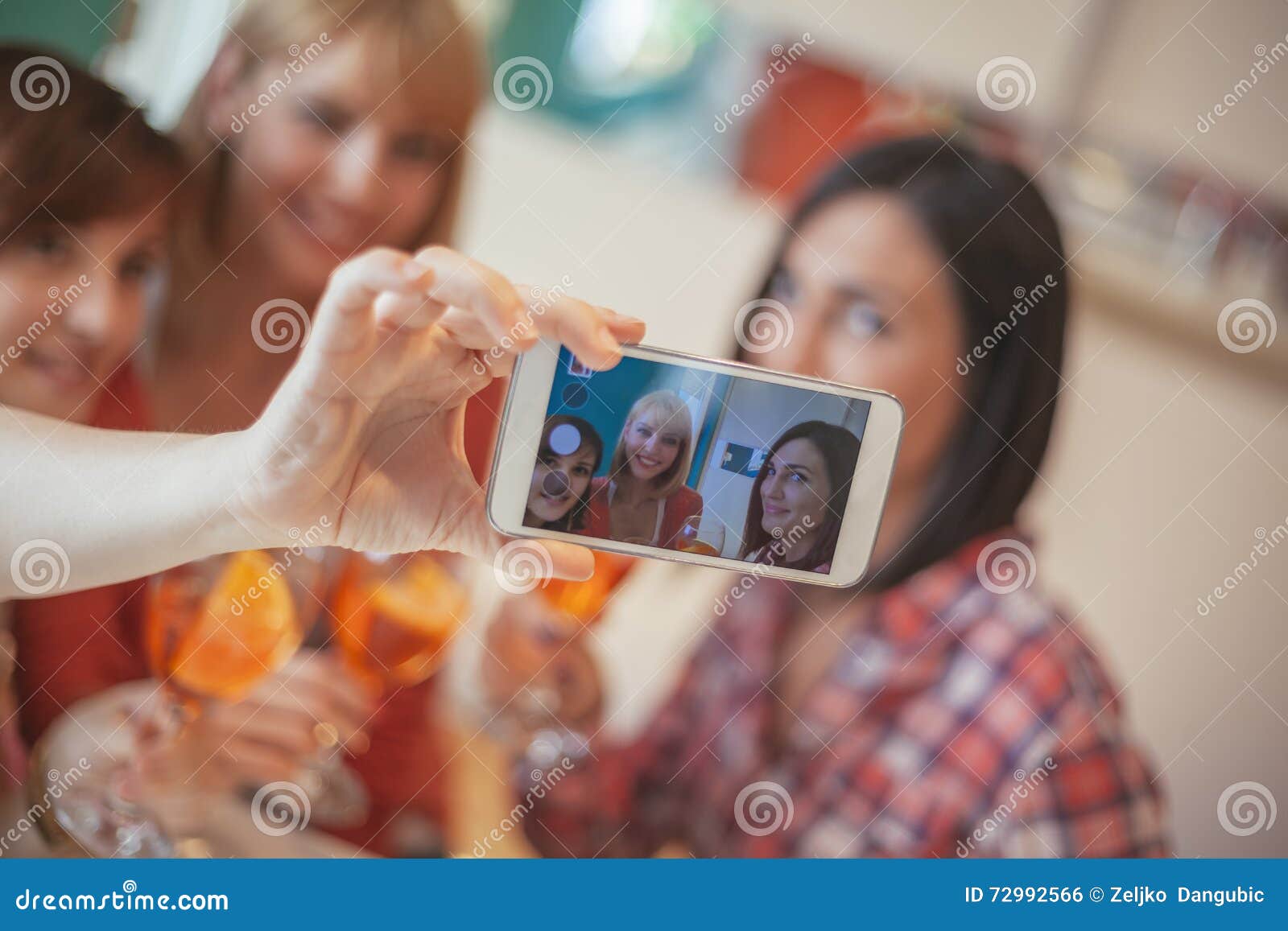 Female Friends Taking Selfie Stock Photo - Image of selfie, food: 72992566