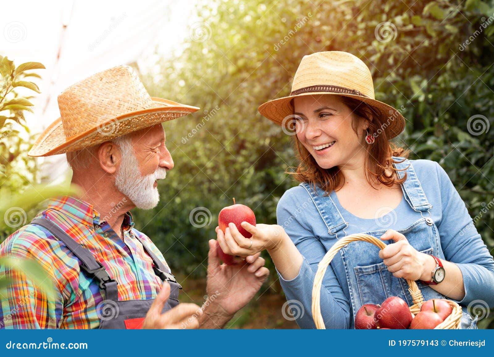 Female Fruit Grower Showing Her Product Senior Farmer Stock Image ...