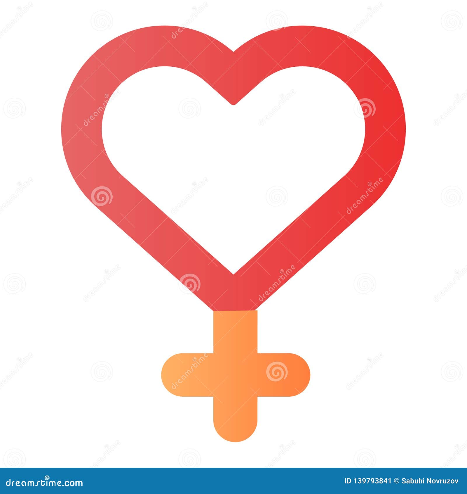 Female Gender Flat Icon Heart Shaped Woman Gender Sign Color Icons In 