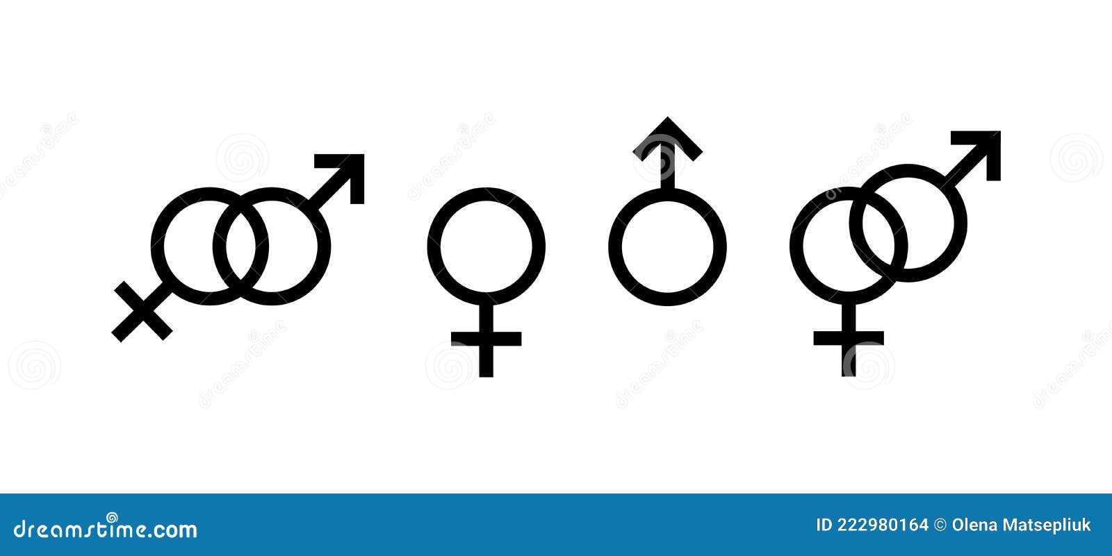 female gender, male gender. set of black icons, gender sign or . astronomy, adchemy, heterosexuality