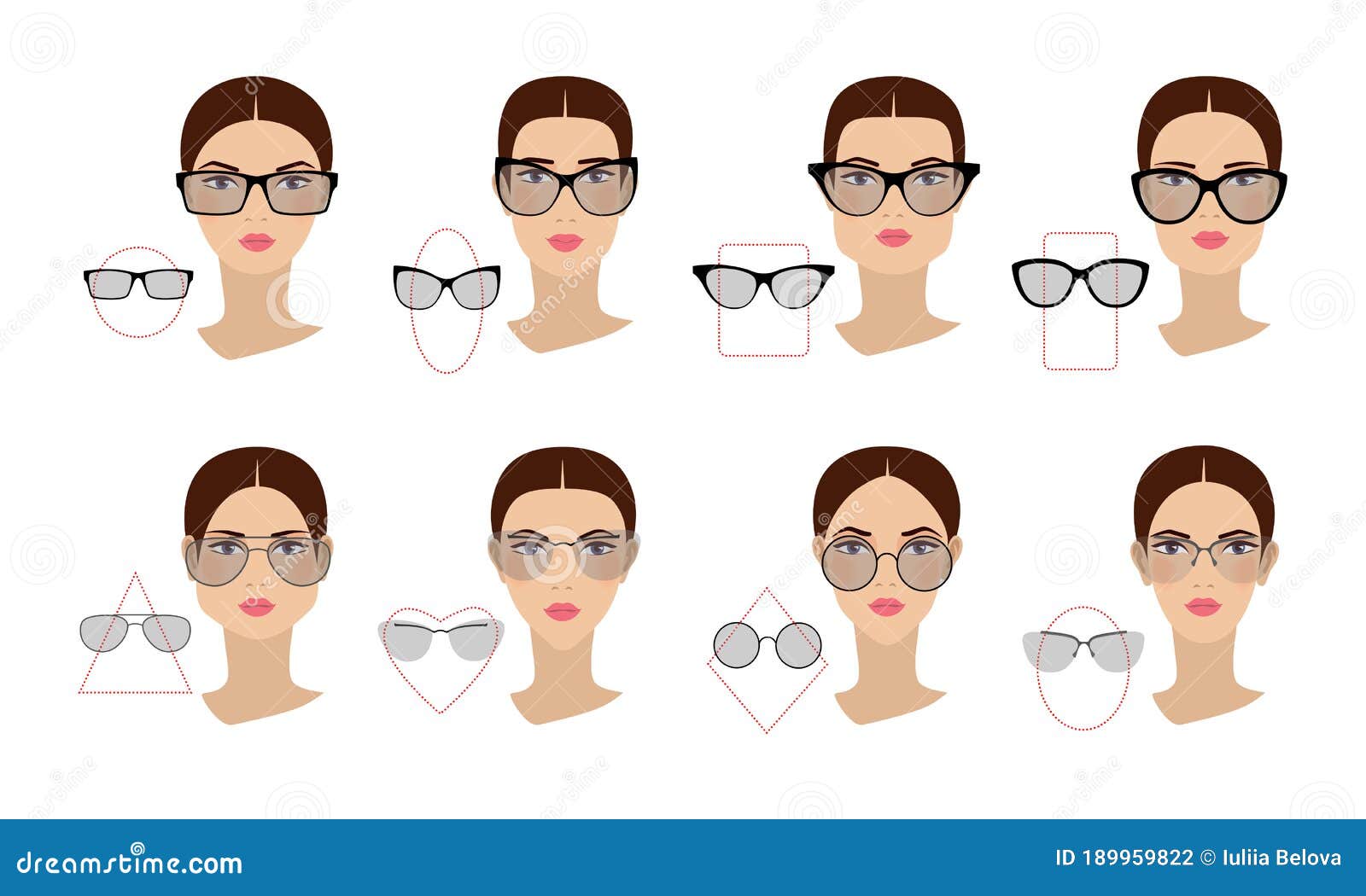 Female Glasses Shapes In Accordance With The Shape Of The Face Eight Face Shapes With Options