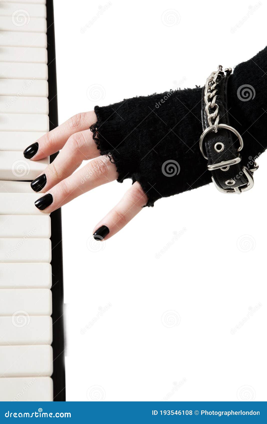 Female Goth Band Playing Keyboard Piano Stock Photo Image of