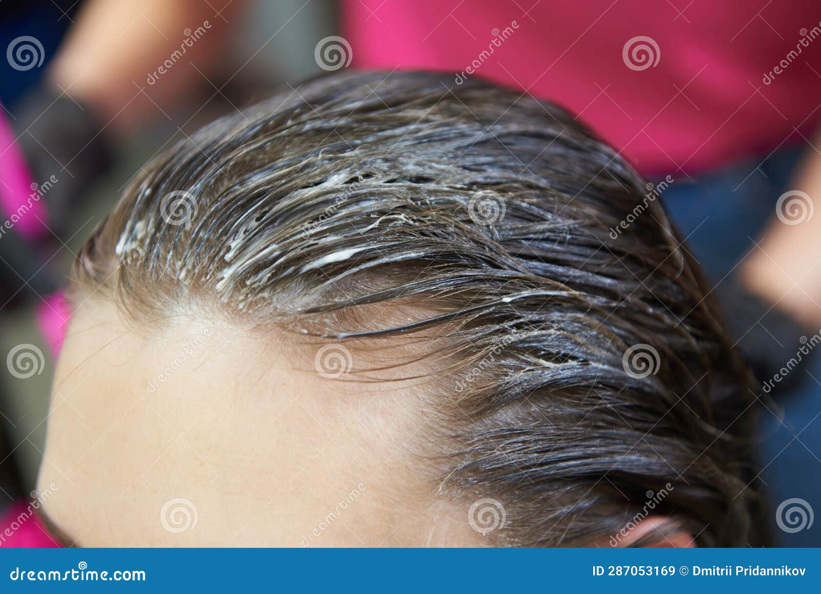 Female Hair with Applied Bleach for Hair Dye Stock Image Image of