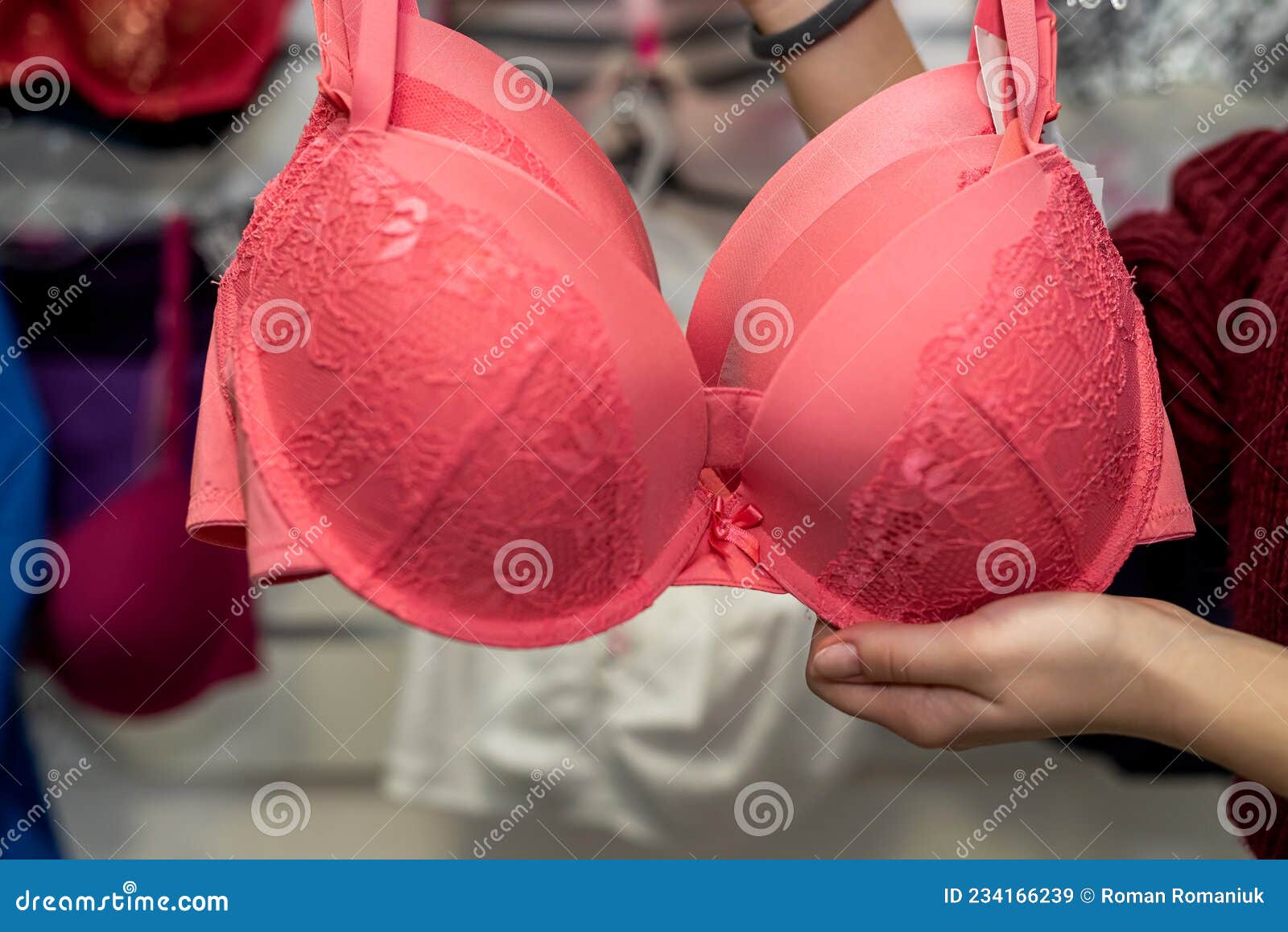 Tezenis underwear store woman red lingerie Stock Photo - Alamy