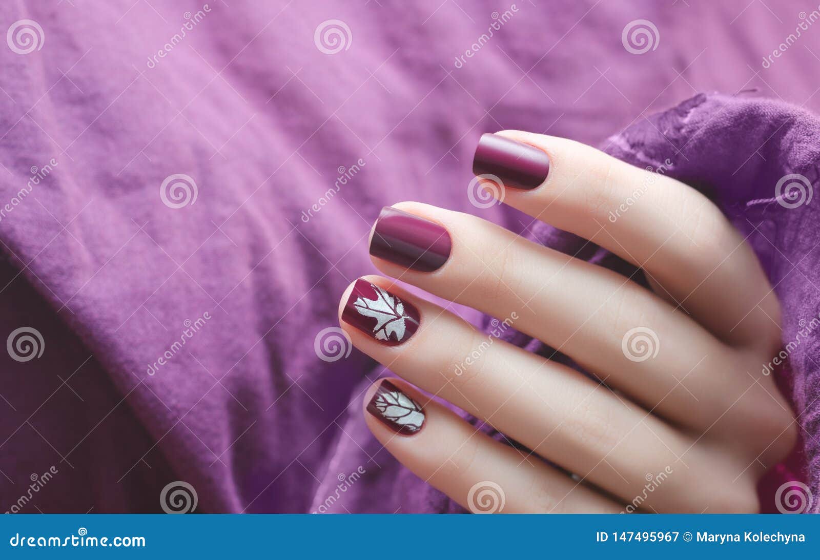 2. Purple and Gold Marble Short Nail Design - wide 3