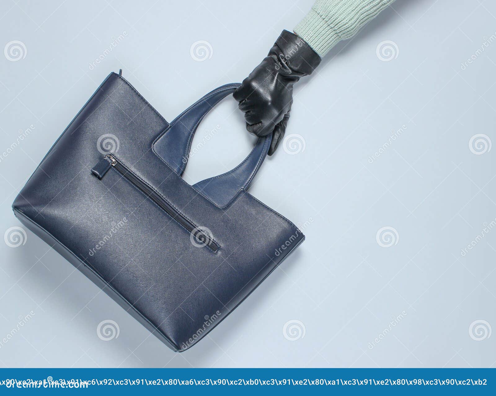 Female Hand With Gloves Holds Leather Handbag Stock Photo - Image of ...