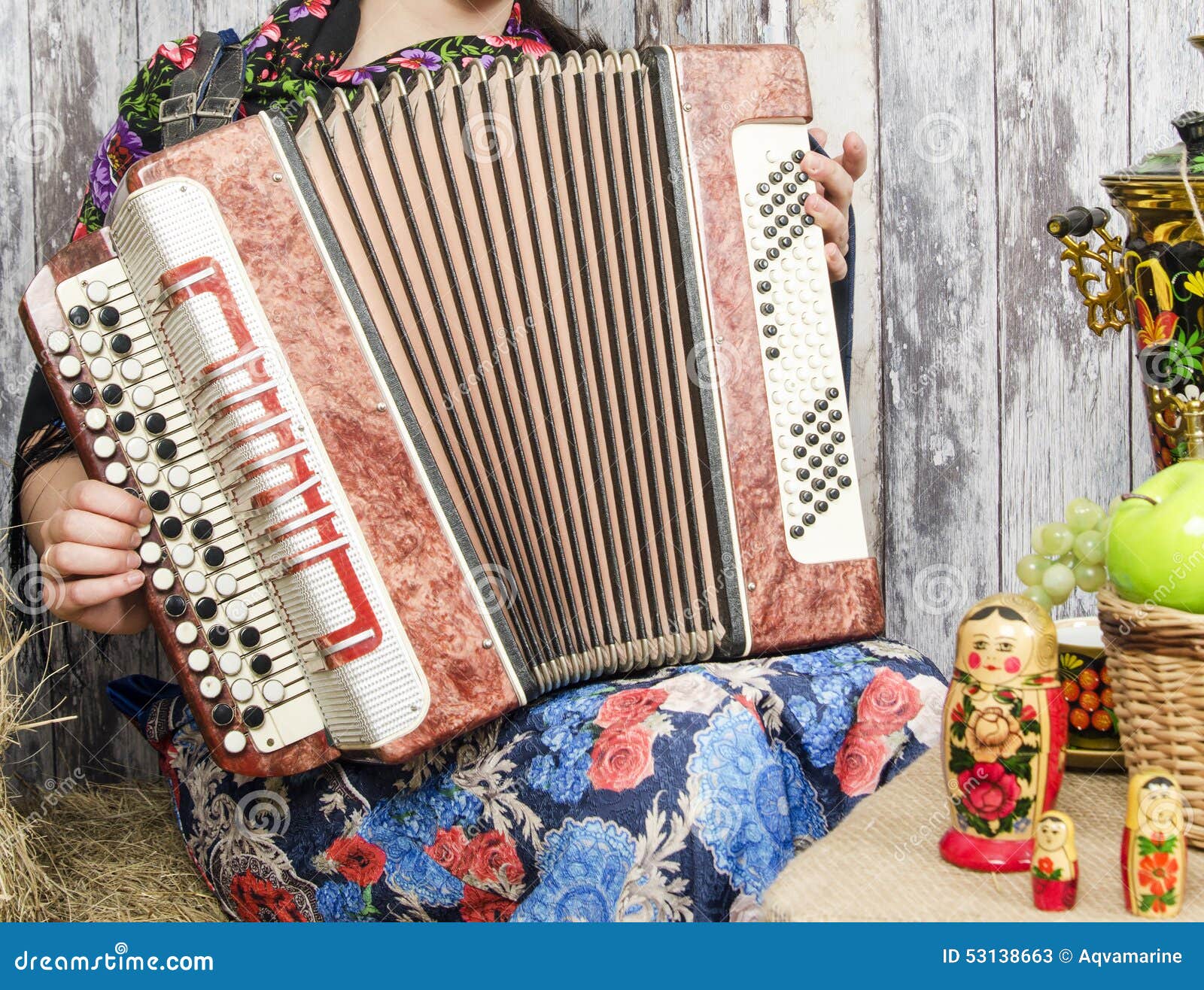 Female Hand Holding An Accordion Stock Image - Image of melody