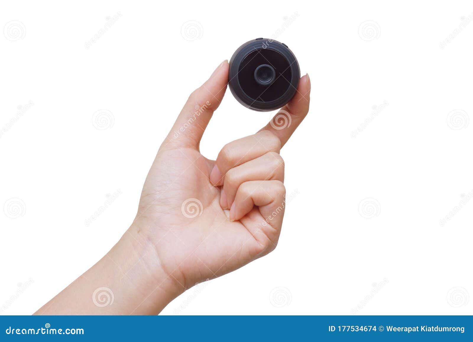 female hand holding a spy camera