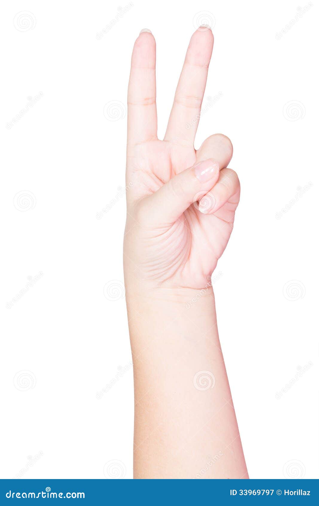 Female Hand Holding Two Fingers Stock Image Image Of Victory
