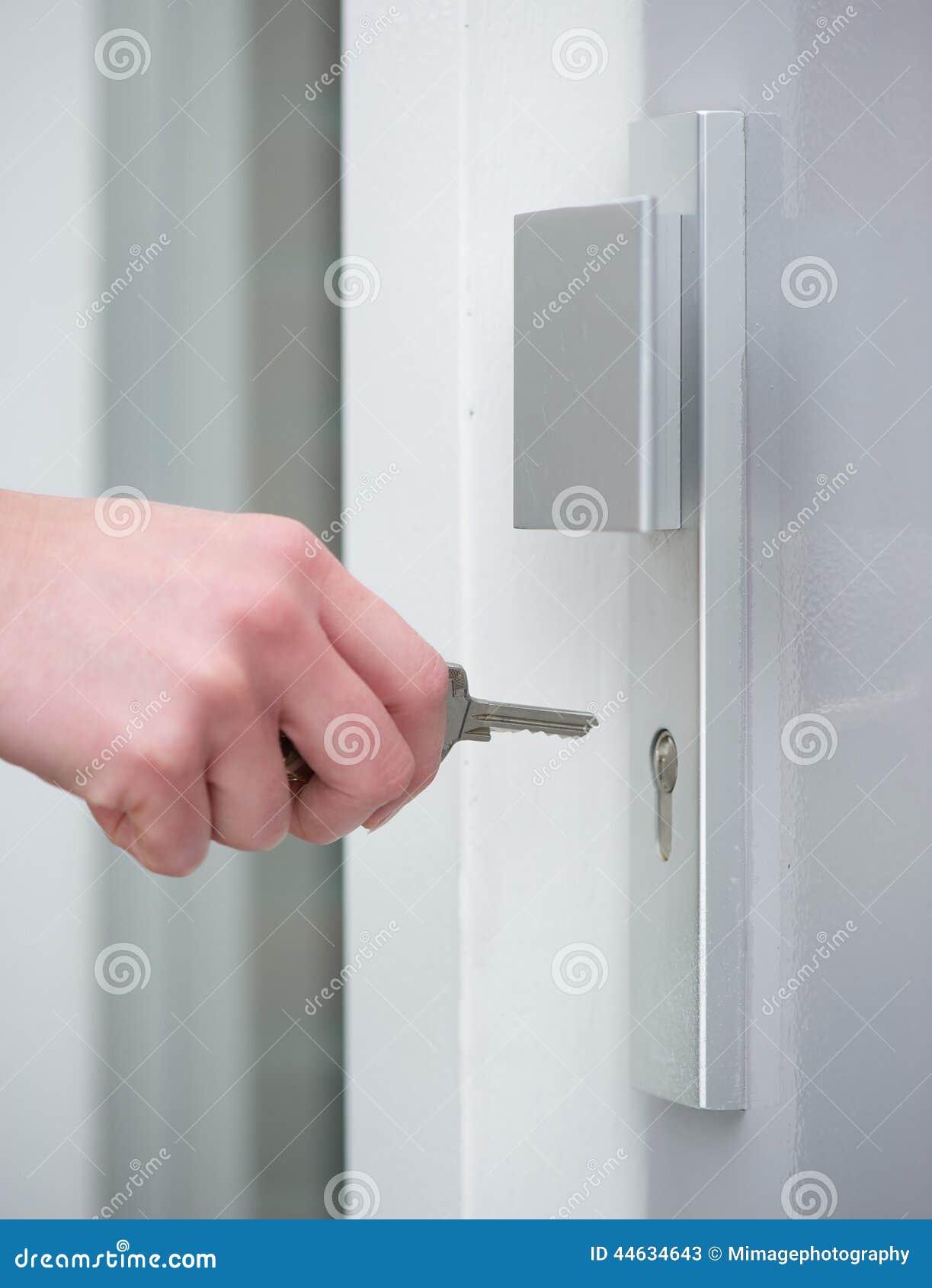 Female Hand Unlocking Door Lock Stock Image Image of equipment, house
