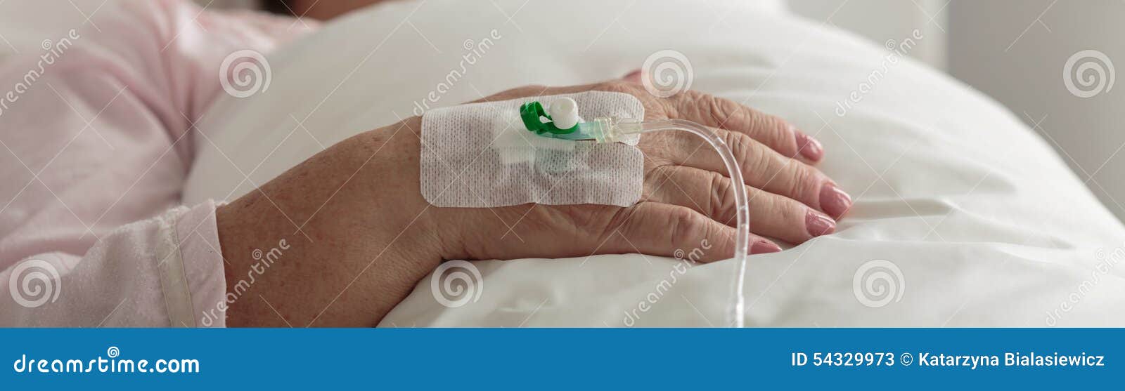 Female Hand with Venous Catheter Stock Image Image of elderly, sick