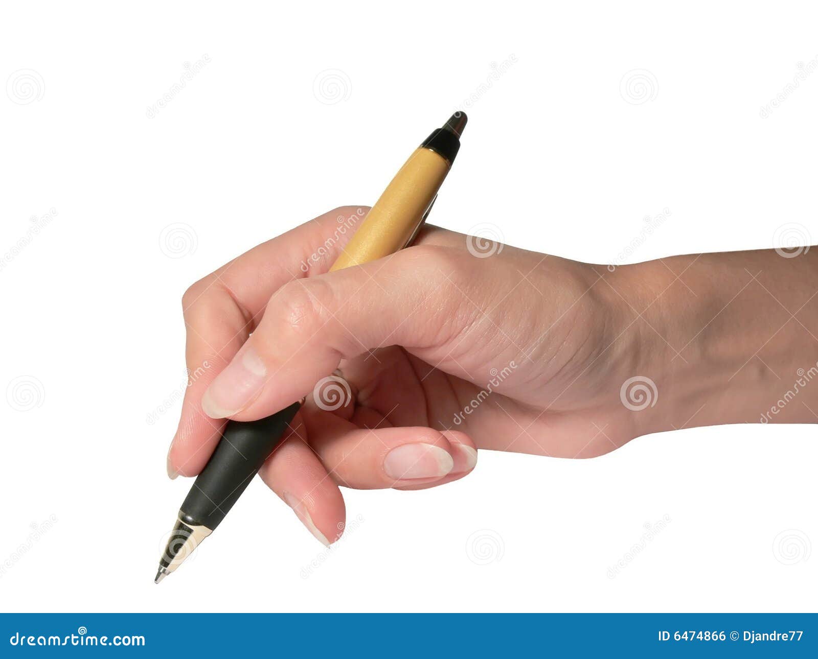 The Female Hand Writes a Pen. Stock Photo - Image of worker, manicure