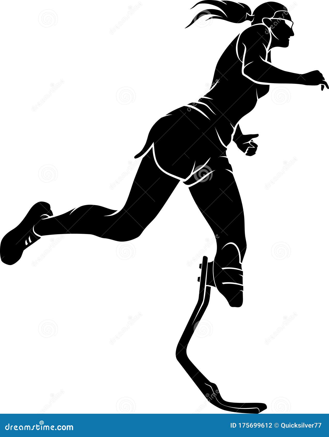 Download Female Handicapped Athlete Runner Silhouette Stock Vector ...