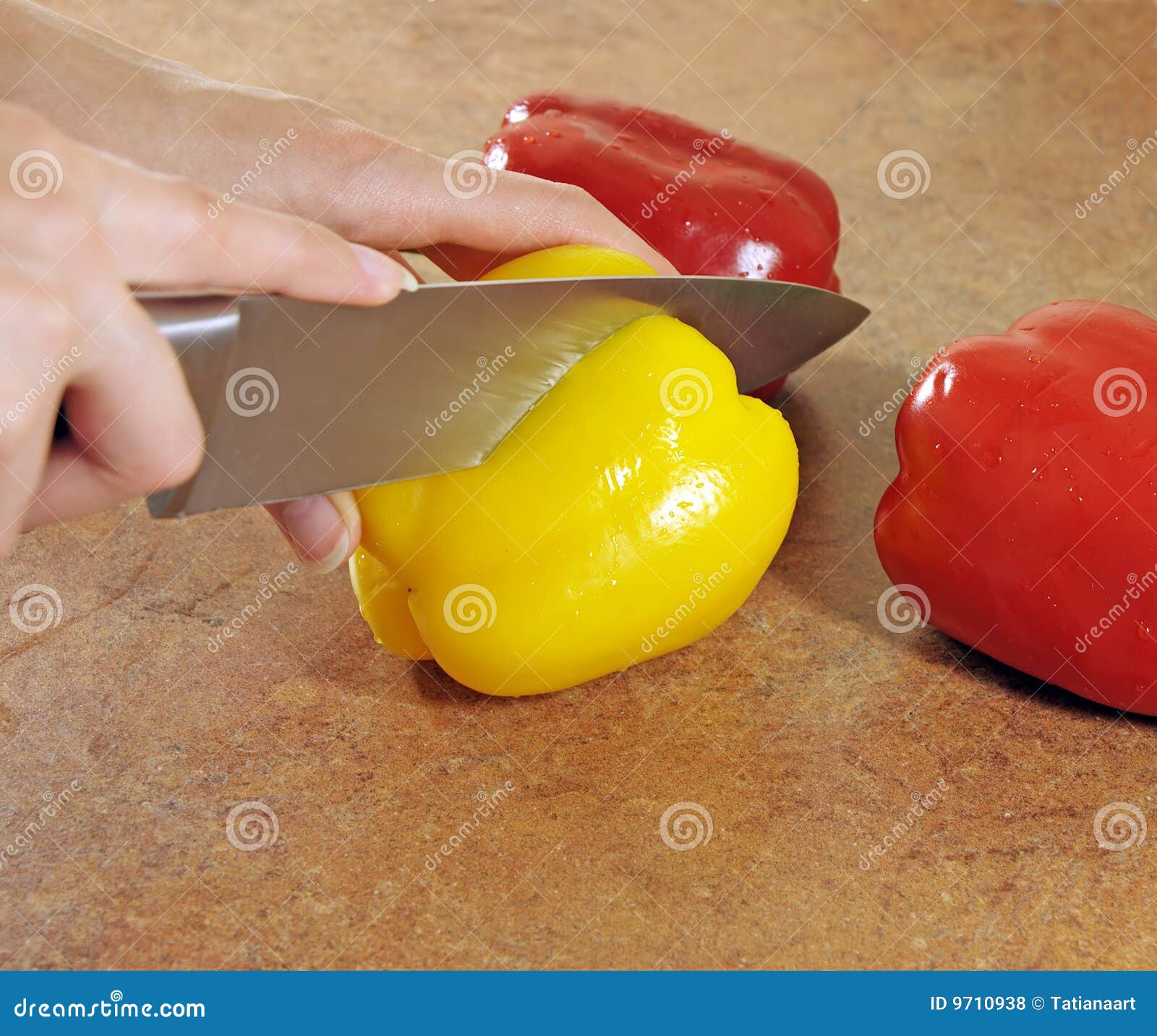 Female hands cut pepper stock photo. Image of sharp, green 9710938
