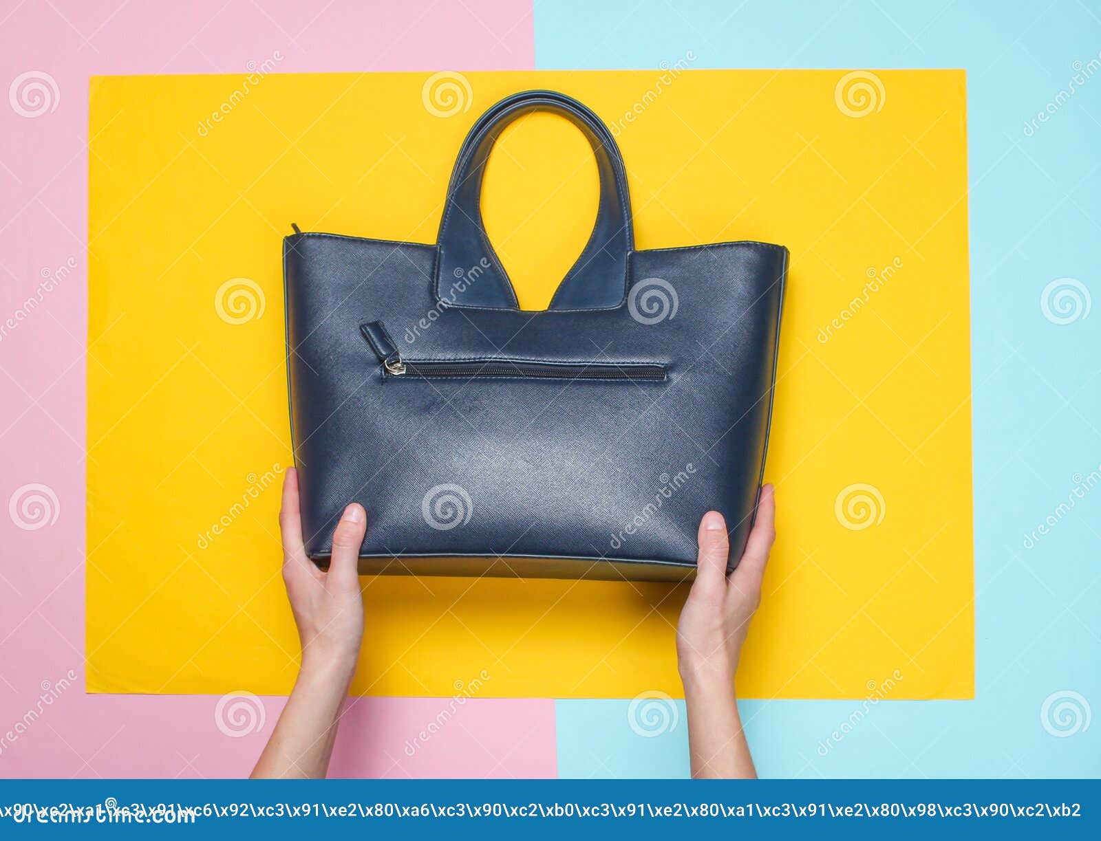 Female Hands Hold a Leather Bag Stock Photo - Image of lovely, handbag ...