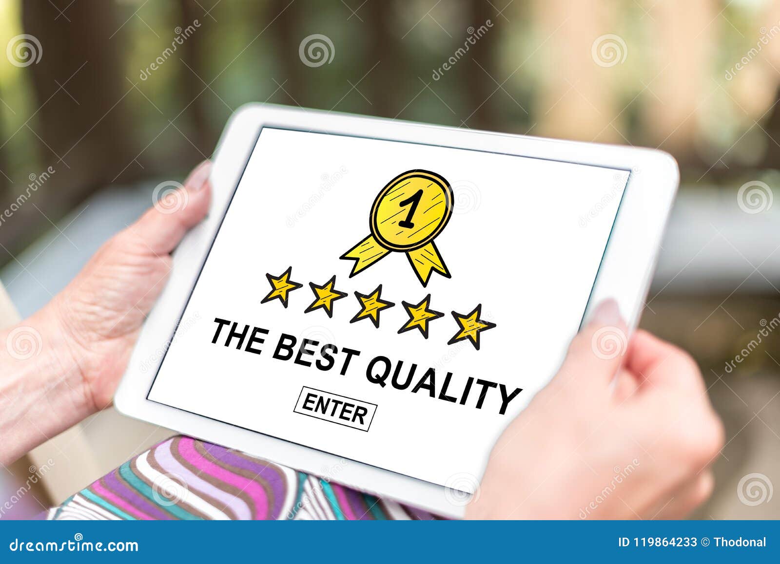 Best Quality Concept on a Tablet Stock Image Image of excellence, application 119864233