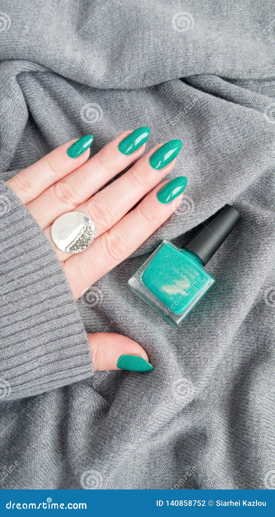 Download Female Hands With Long Nails With Green Nail Polish Stock Photo - Image of fingernails, drip ...