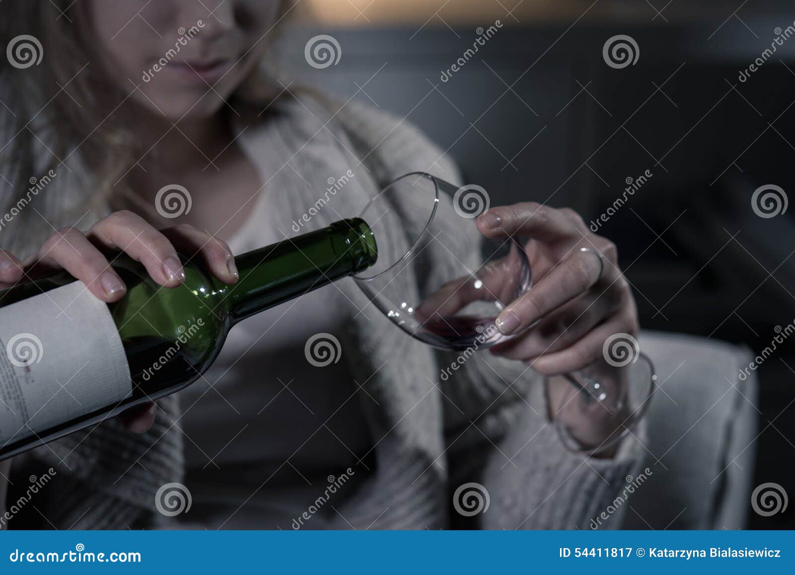 Female Hands Pouring Red Wine Stock Image Image of alcoholic, alone