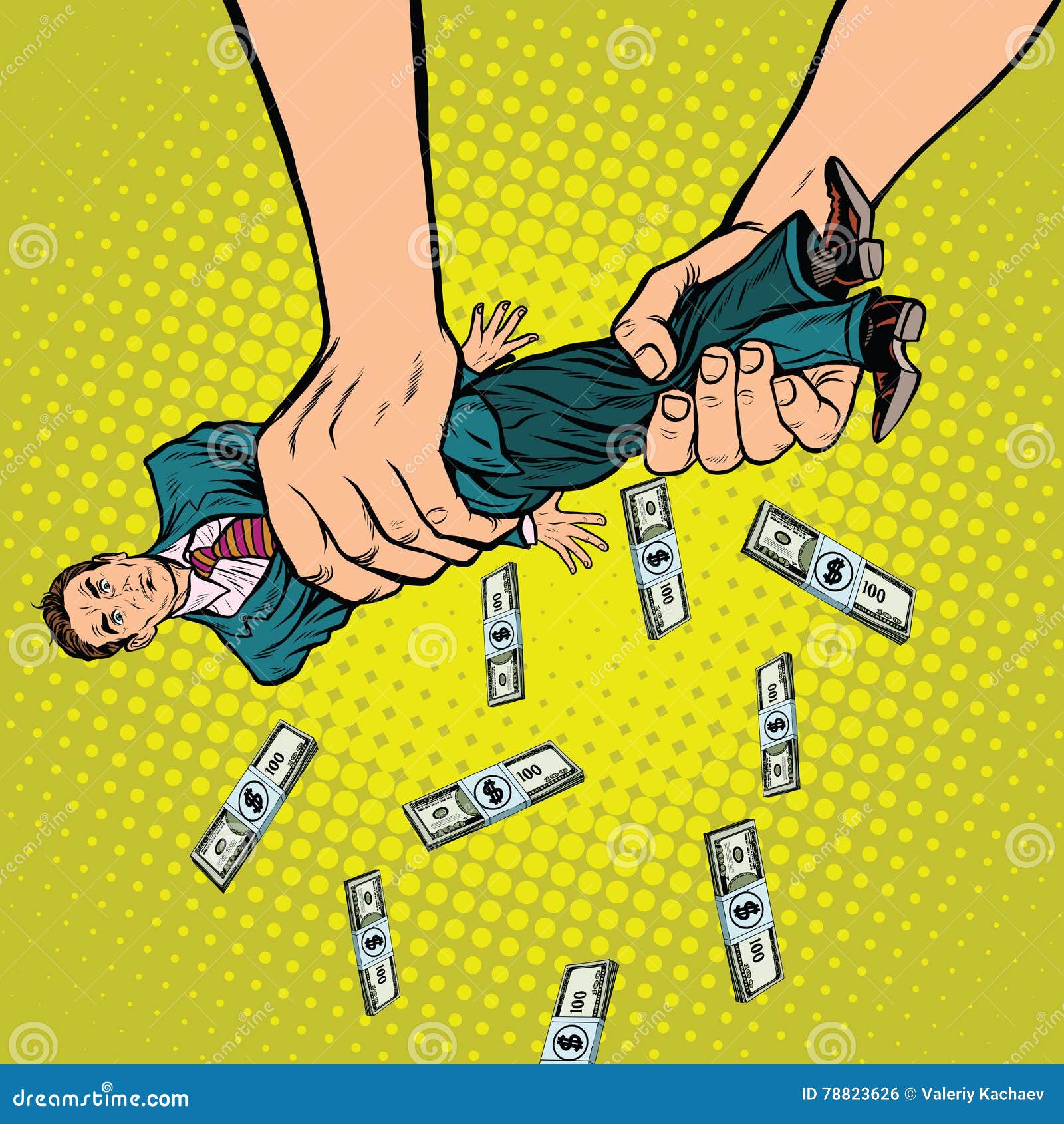 female hands squeeze men money
