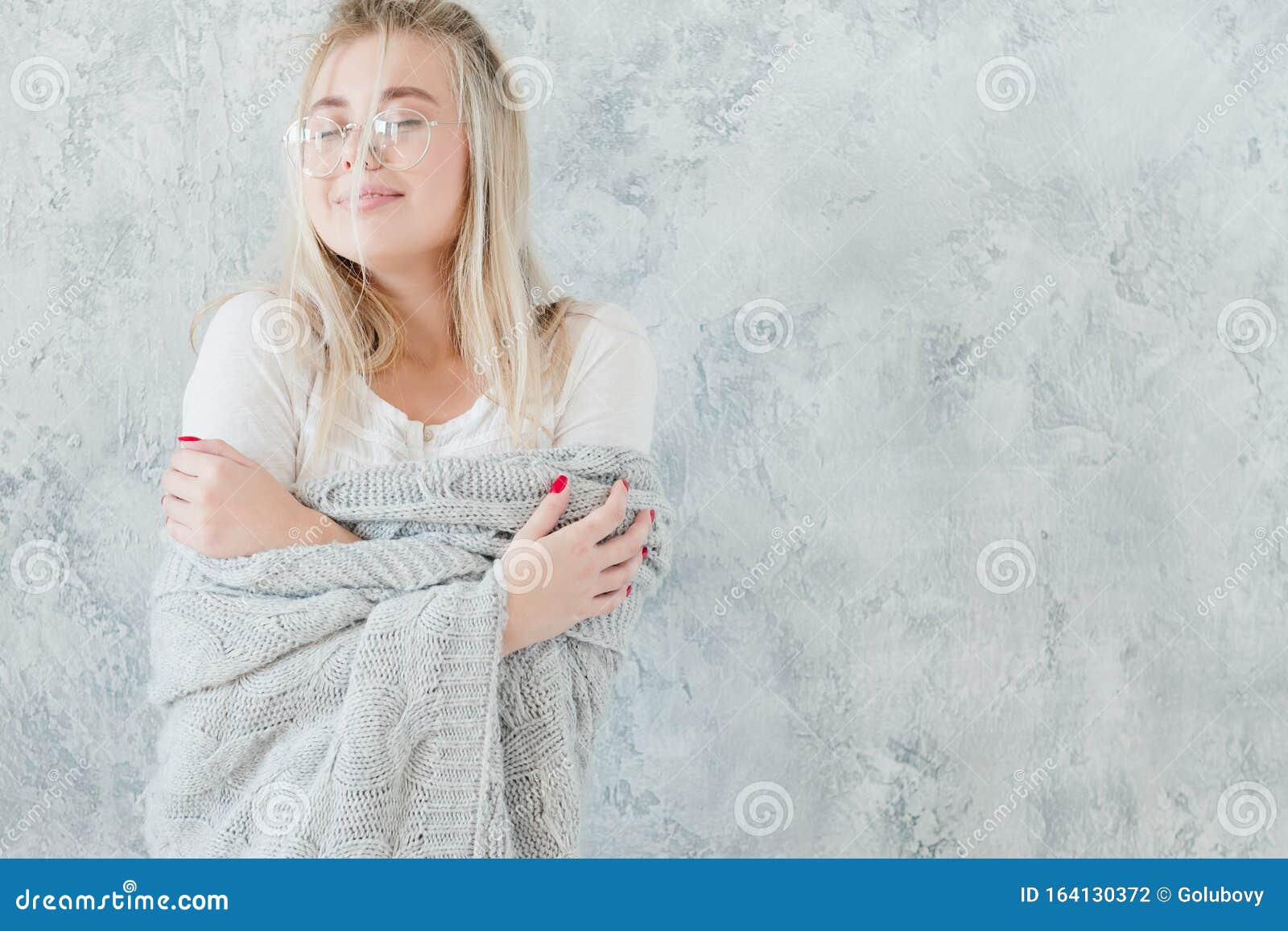 Female Happiness Winter Coziness Delighted Lady Stock Photo - Image of