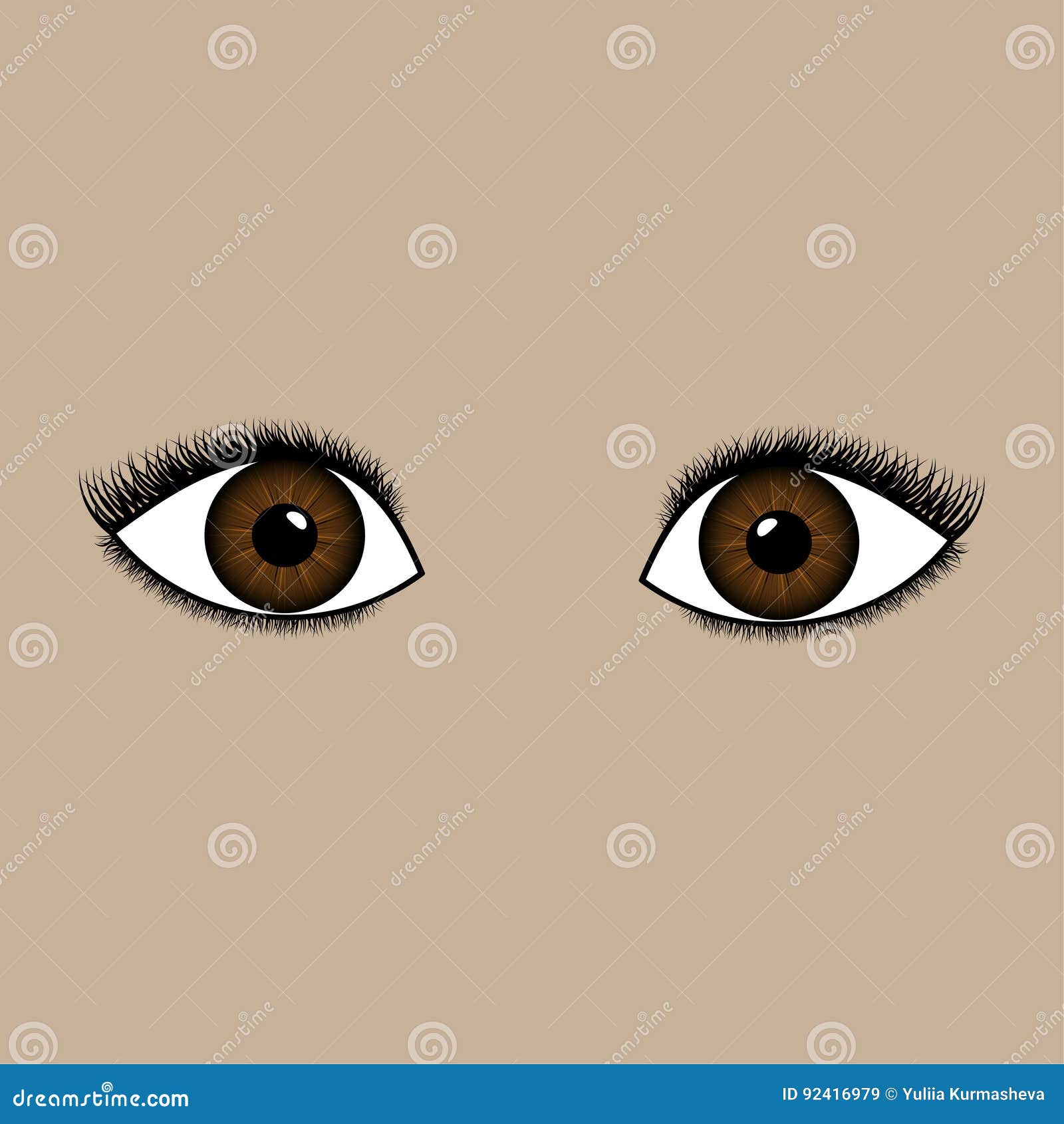 Female hazel eyes stock vector. Illustration of yelids 92416979