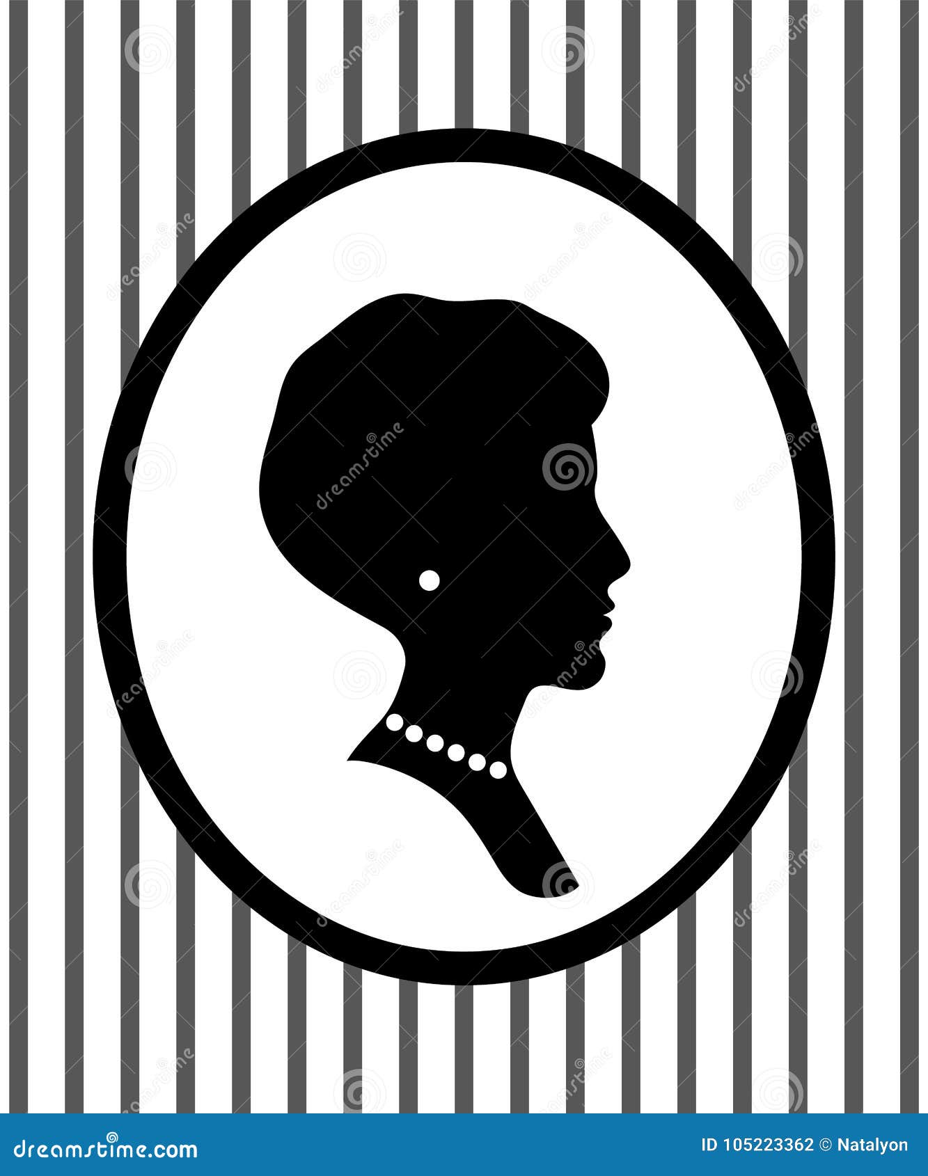 Download Female Head Portrait In A Frame On The Wall With Jewelry ...