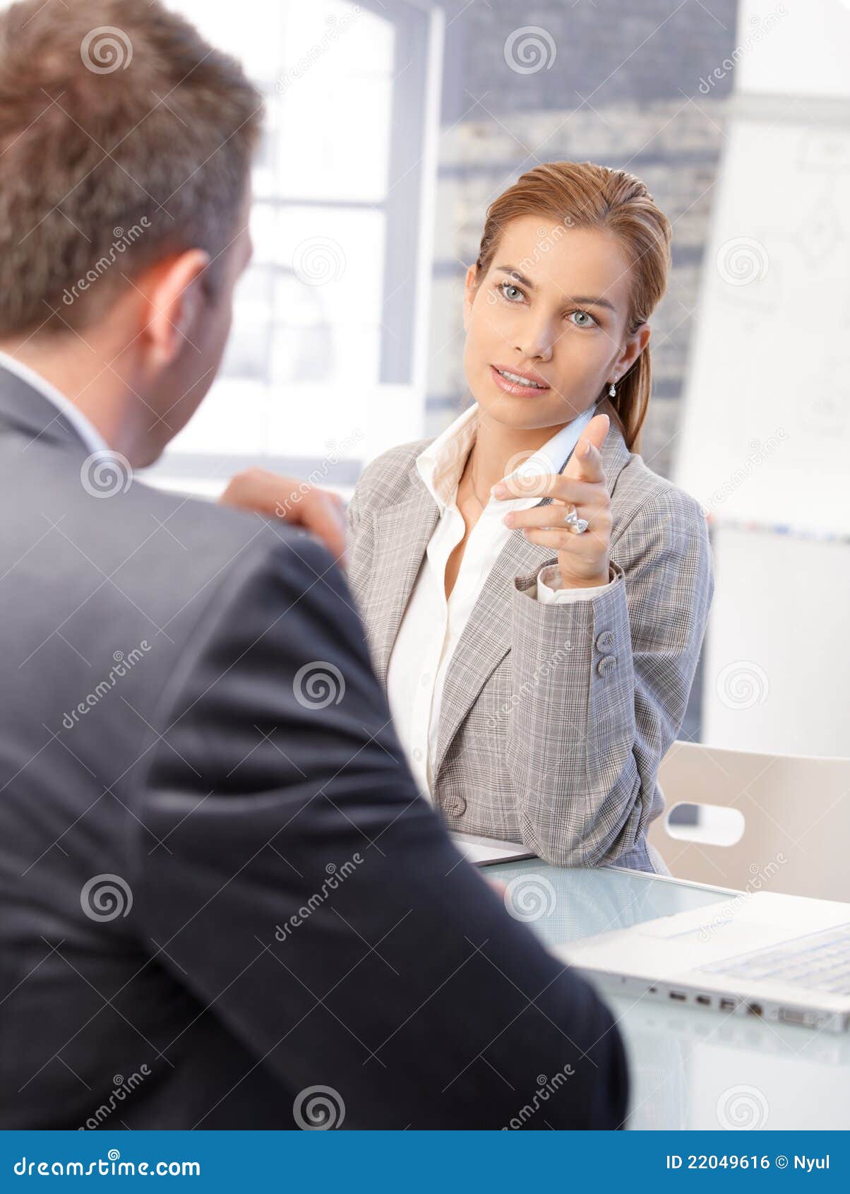 female hr manager interviewing male applicant