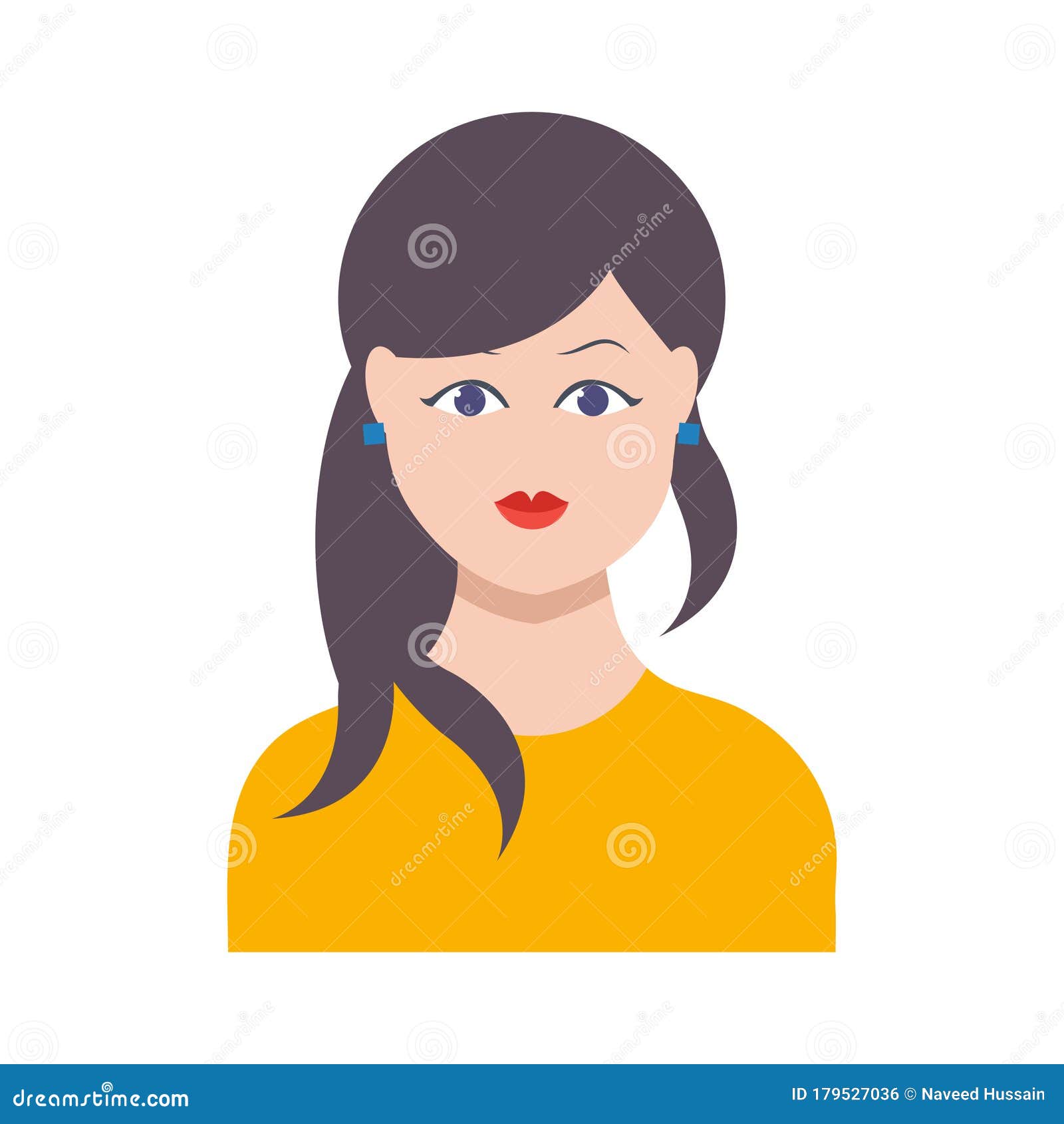 Premium Vector  Female avatar flat icon design vector illustration