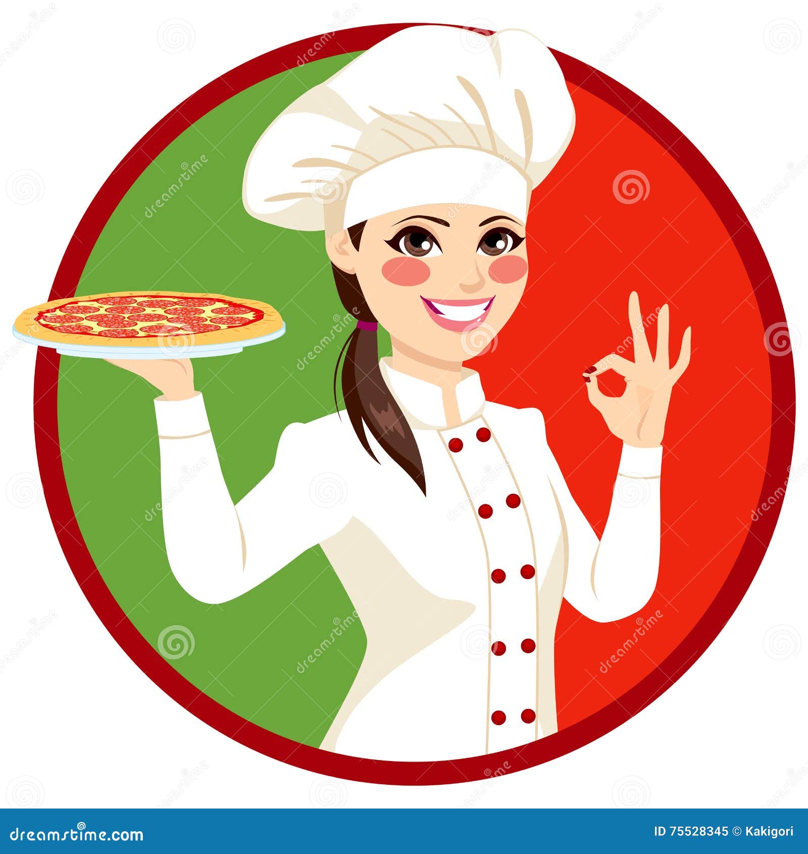 Female Italian Cook stock vector. Illustration of cartoon - 75528345