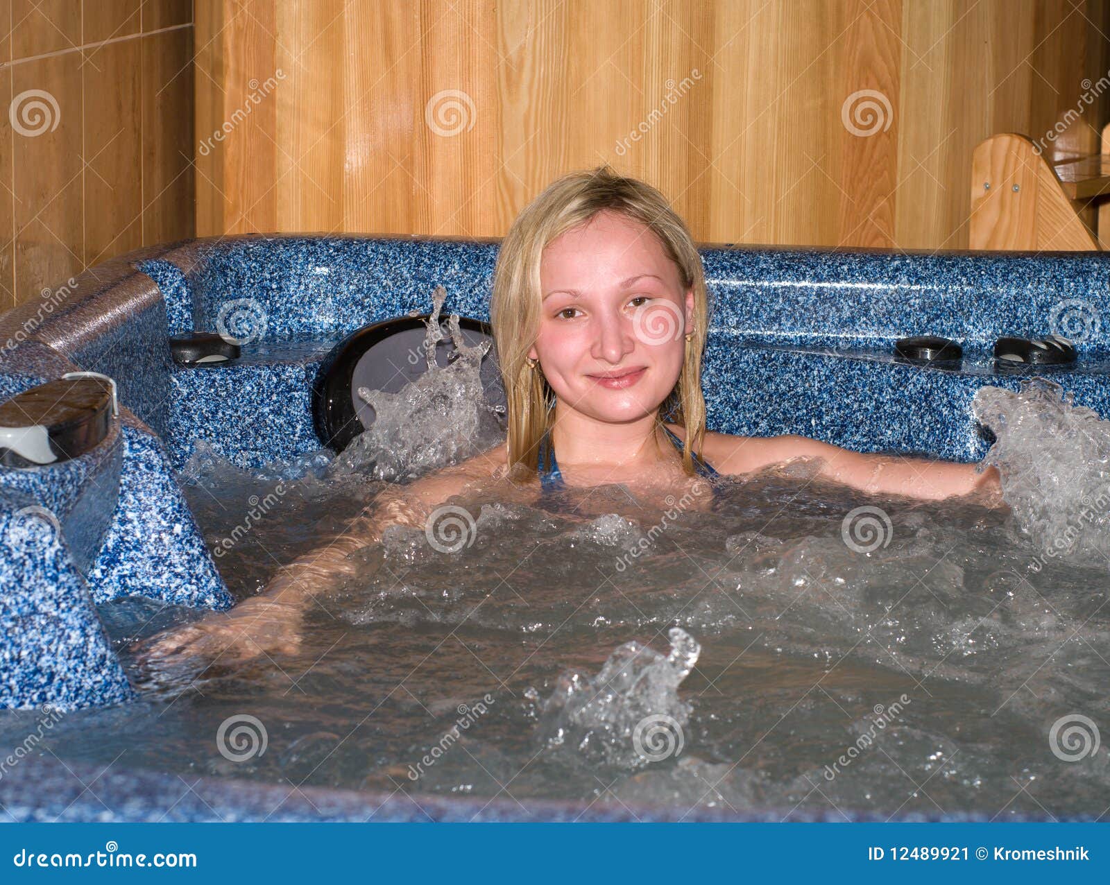 Female in the jacuzzi. stock image. Image of hygiene 12489921
