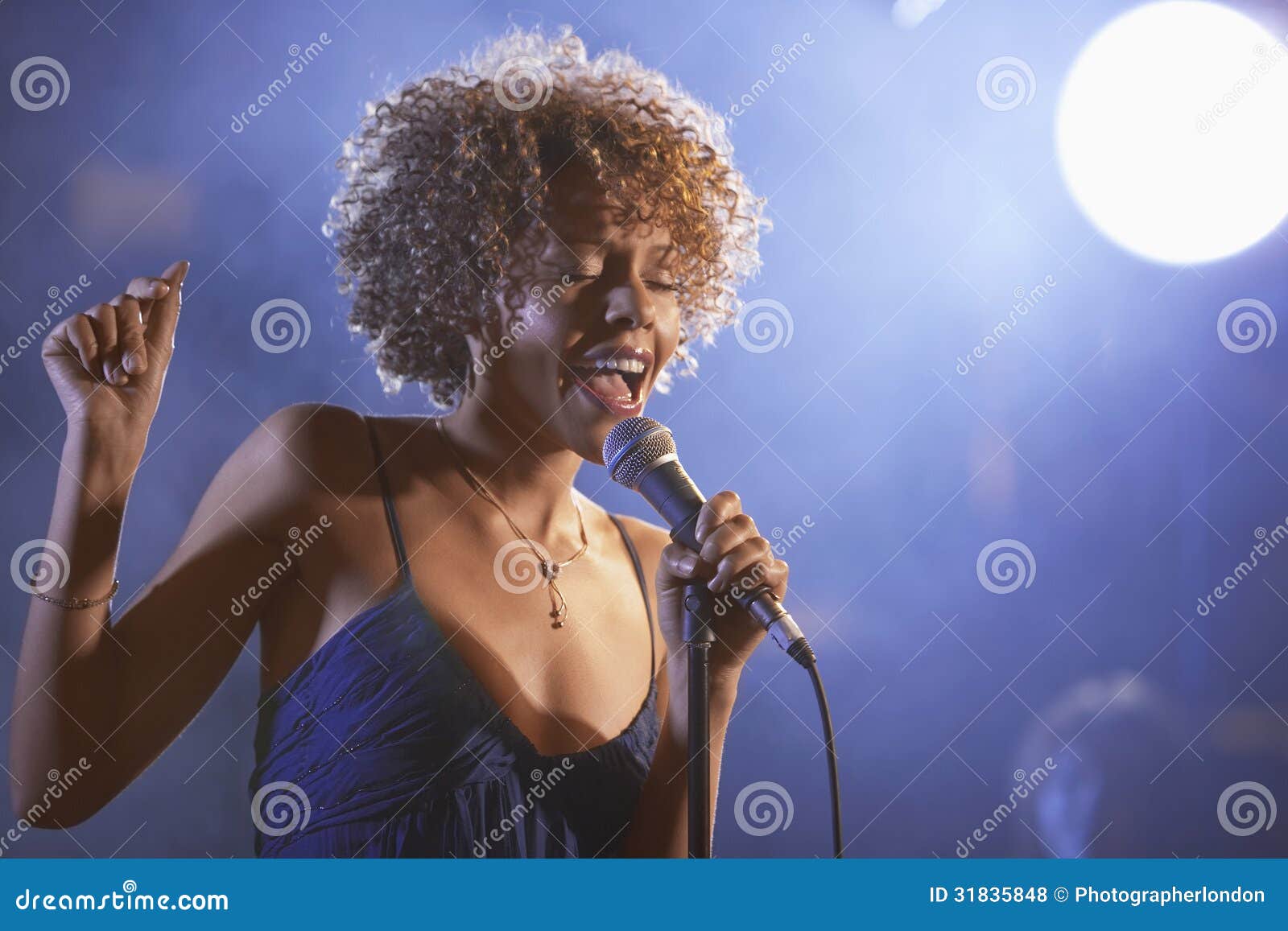 female jazz singer on stage