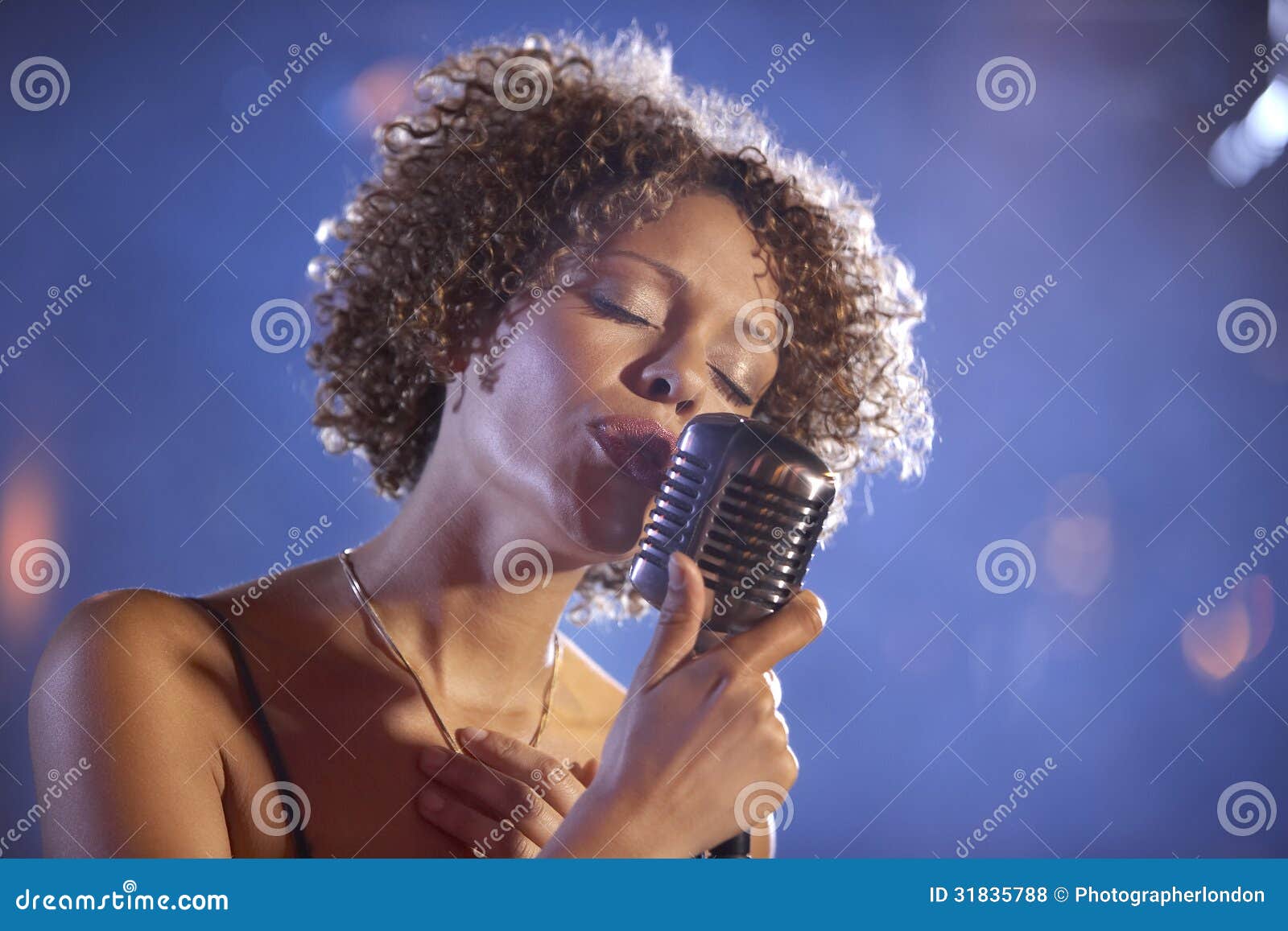 female jazz singer on stage