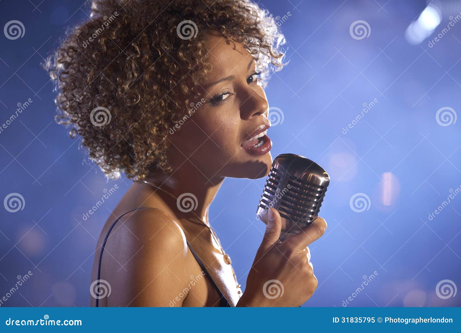 female jazz singer on stage