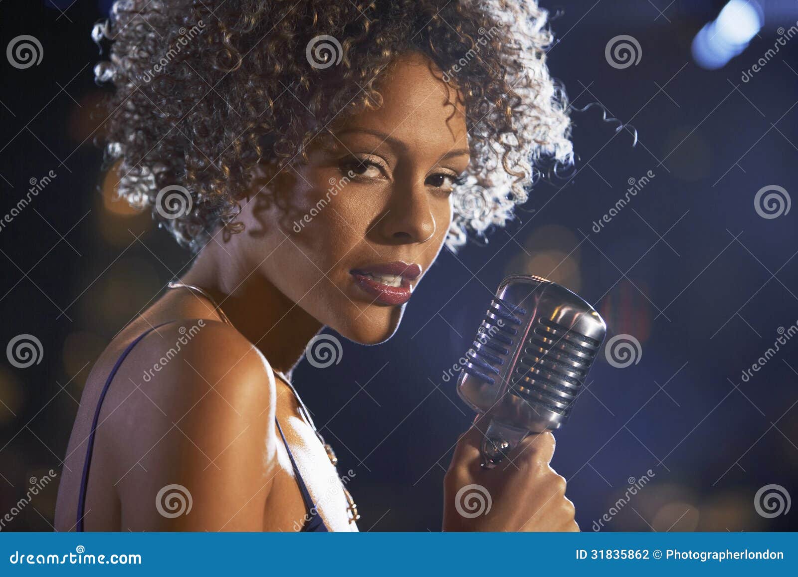 female jazz singer on stage