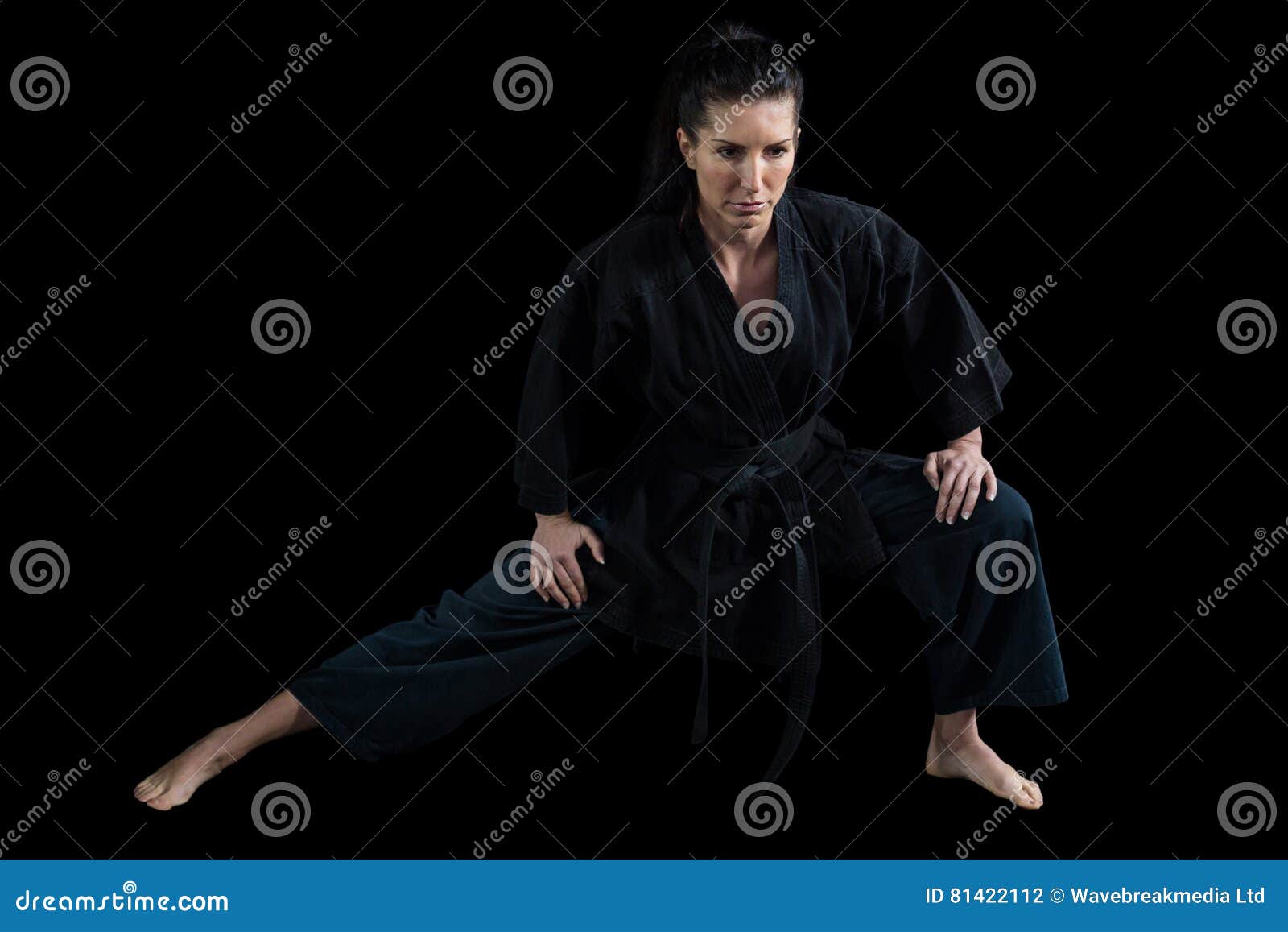 Female Karate Player Performing Karate Stance Stock Photo Image of