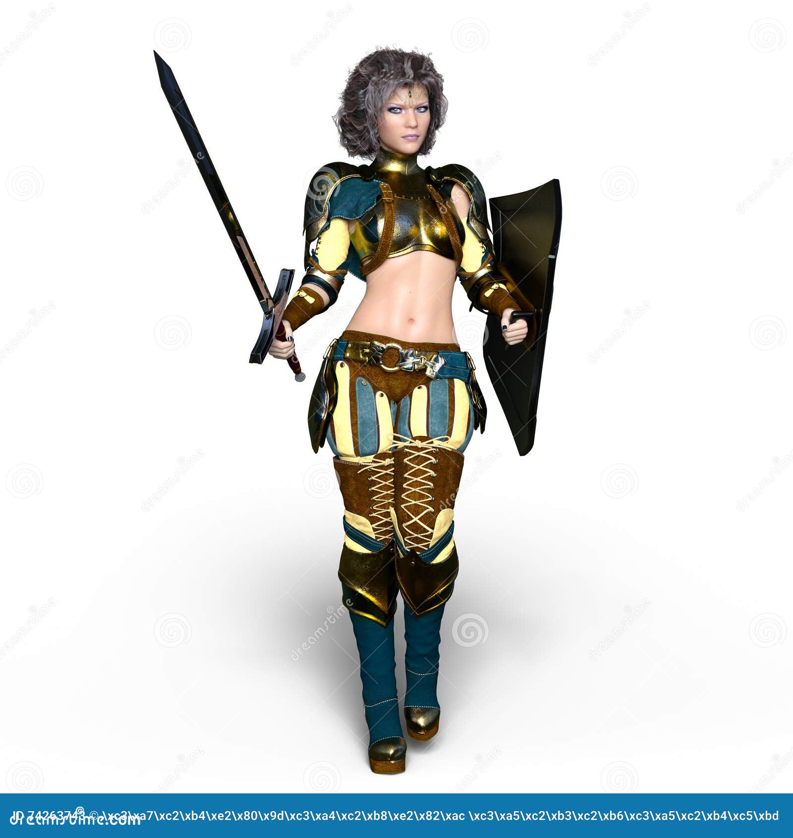 Female knight stock illustration. Illustration of woman 74263743