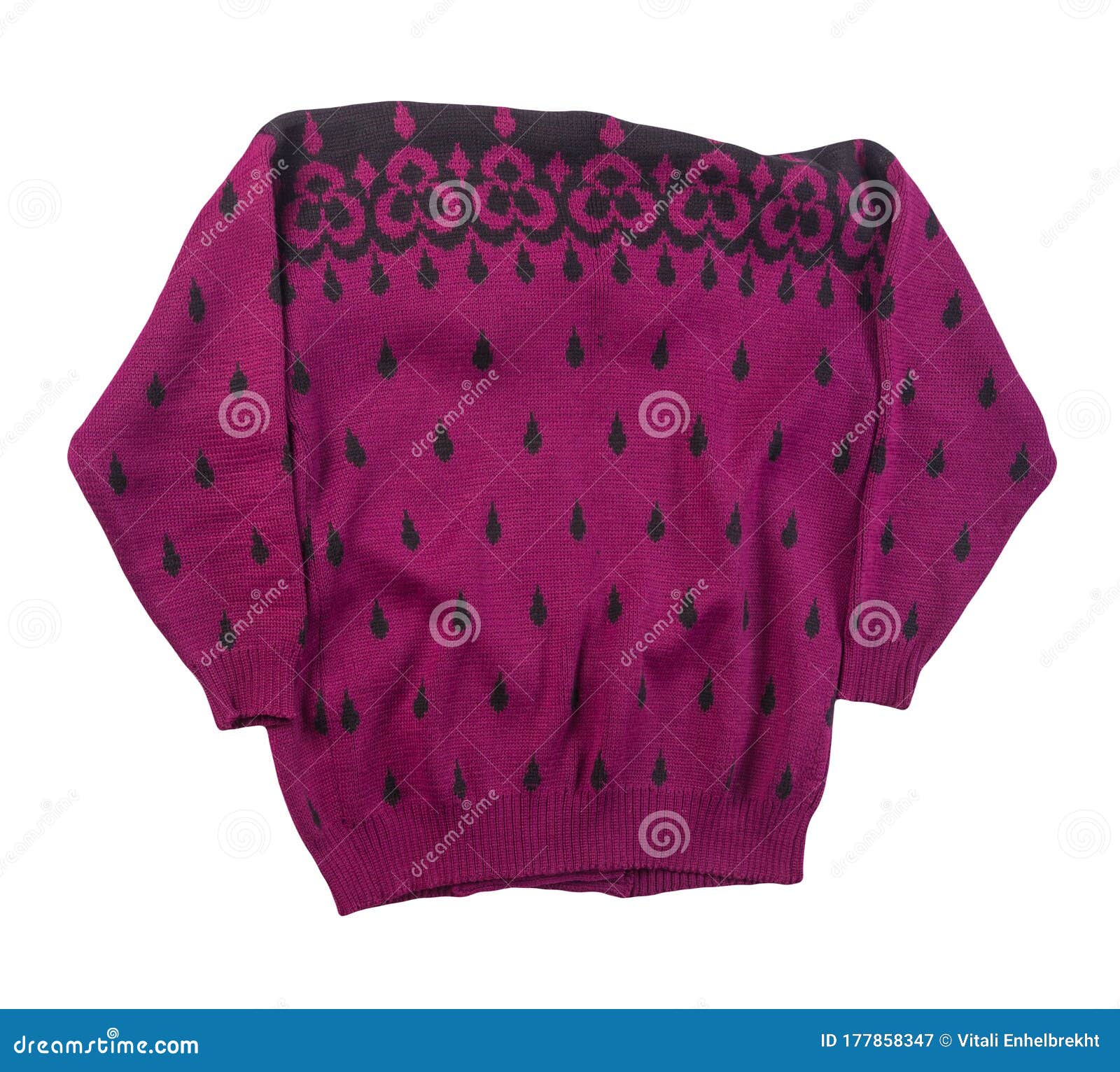Female Knitted Sweater Isolated on White Background Stock Image - Image ...