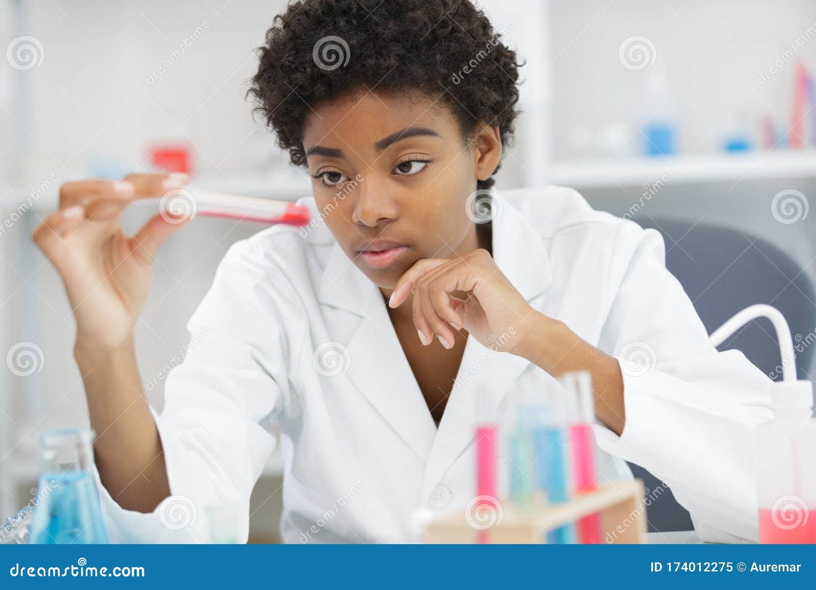 Female Laboratory Assistant with Blood Test for Aids Stock Image Image of blood, care 174012275