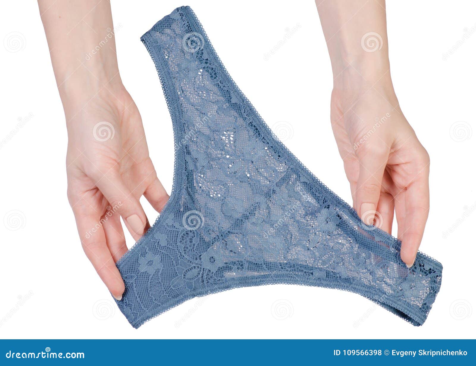 Female Lace Blue Panties in Hand Stock Photo - Image of panty, lady ...