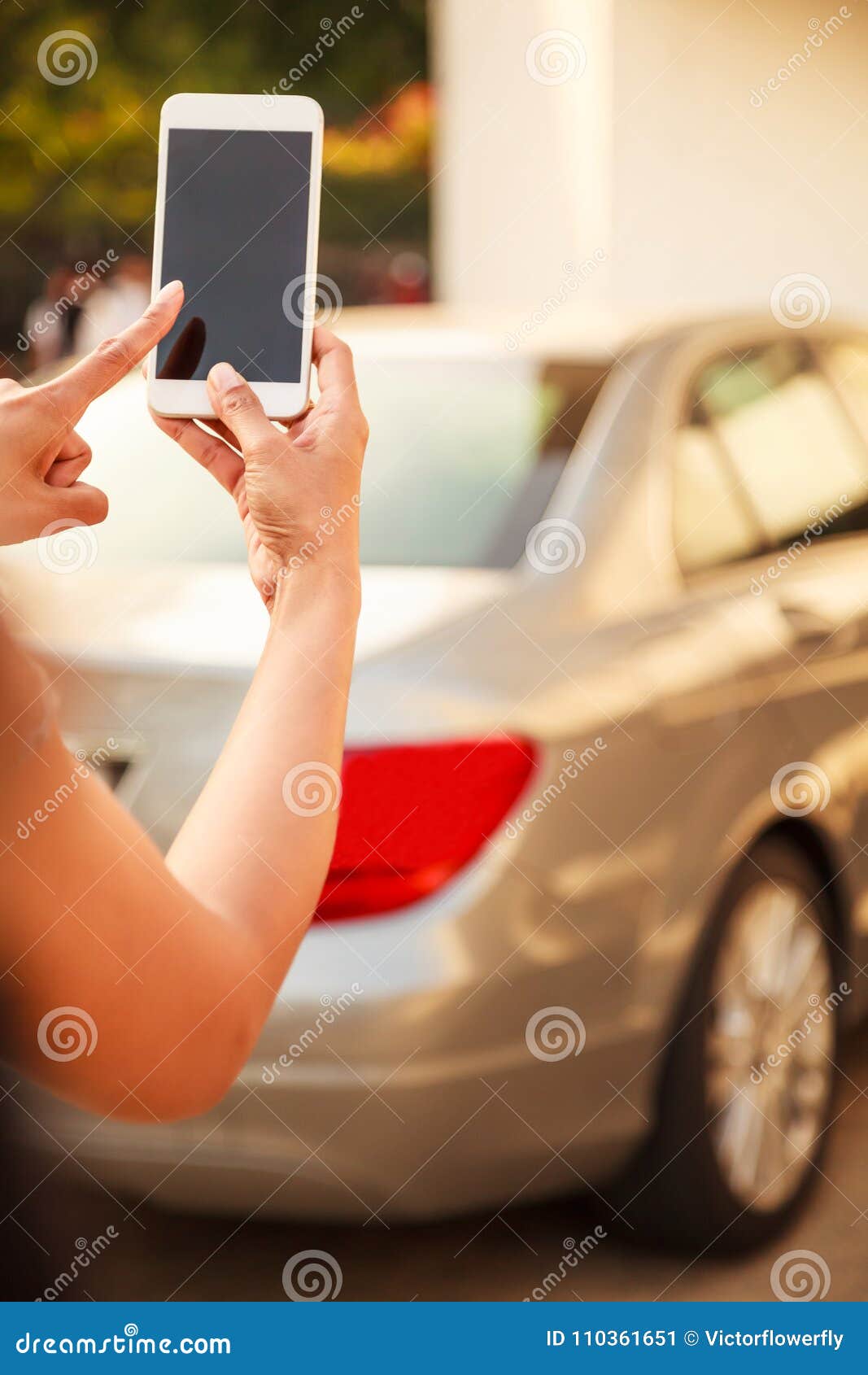 Female Lady Using App On Smart Phone Device Technology Concept