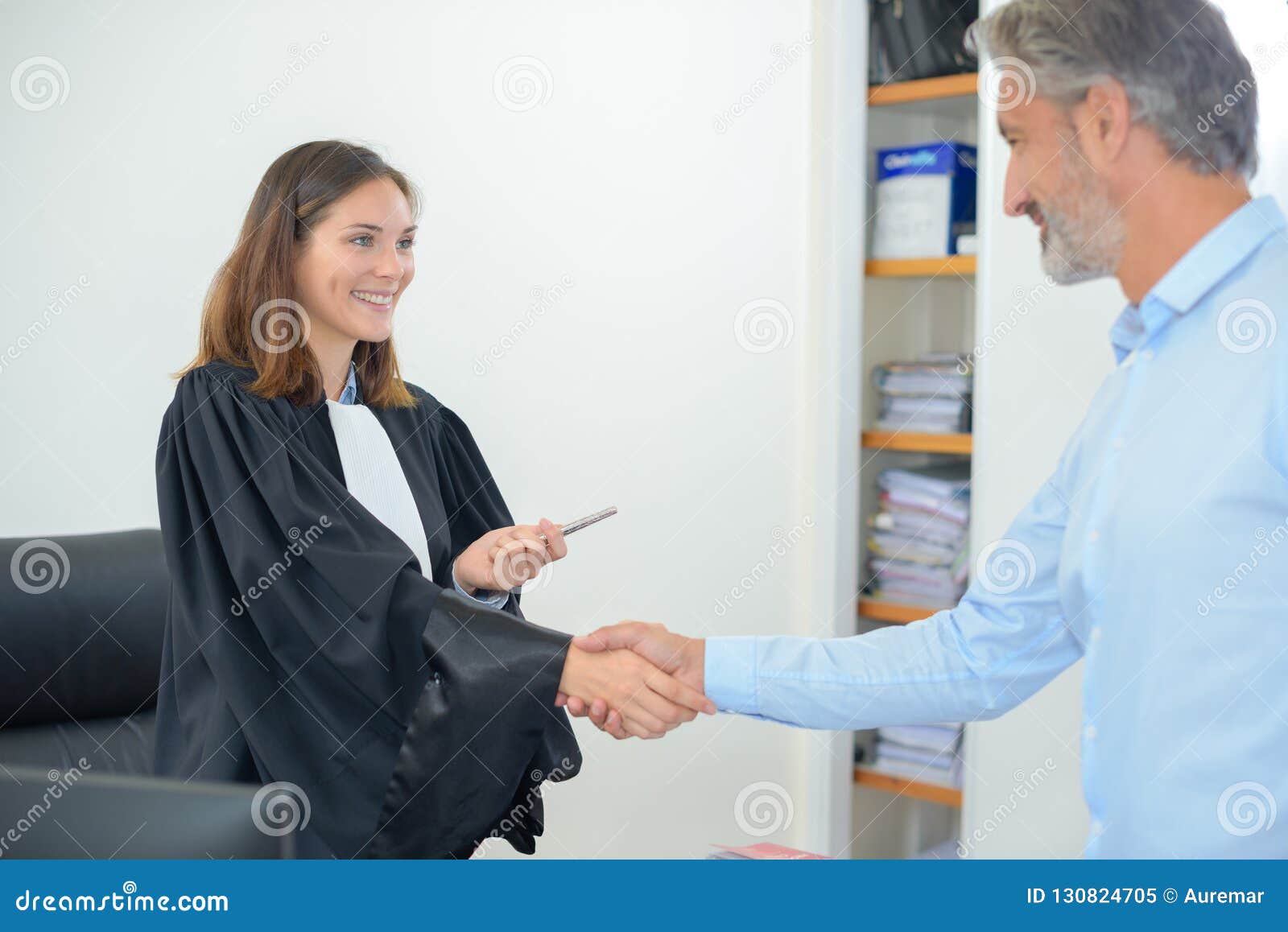 Female Lawyer Meeting Client in Courthouse Office Stock Image Image of counselor, caucasian